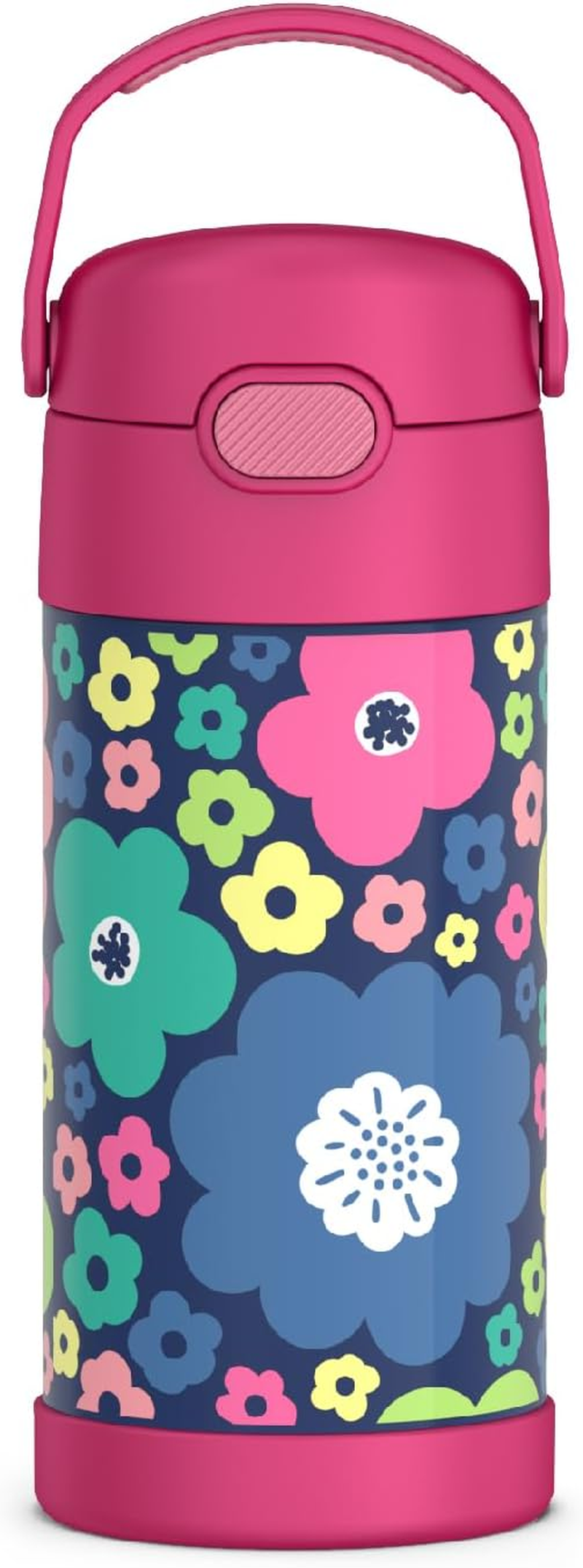 Thermos FUNTAINER 12 Ounce Stainless Steel Vacuum Insulated Kids Straw Bottle, Rainbow HIGH