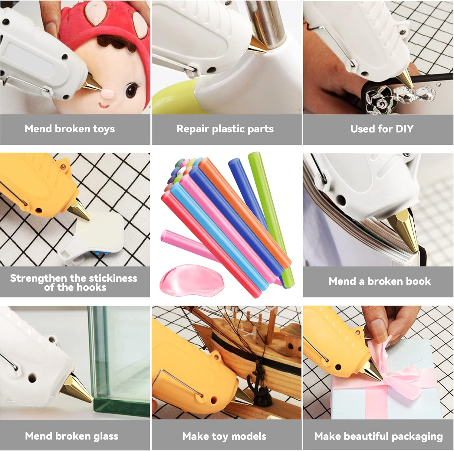 120 Pack Colord Hot Glue Sticks, 3.9'' Melt Adhesive Glue Sticks for Handmade Arts,Crafts,General Repair and Holiday image number 1