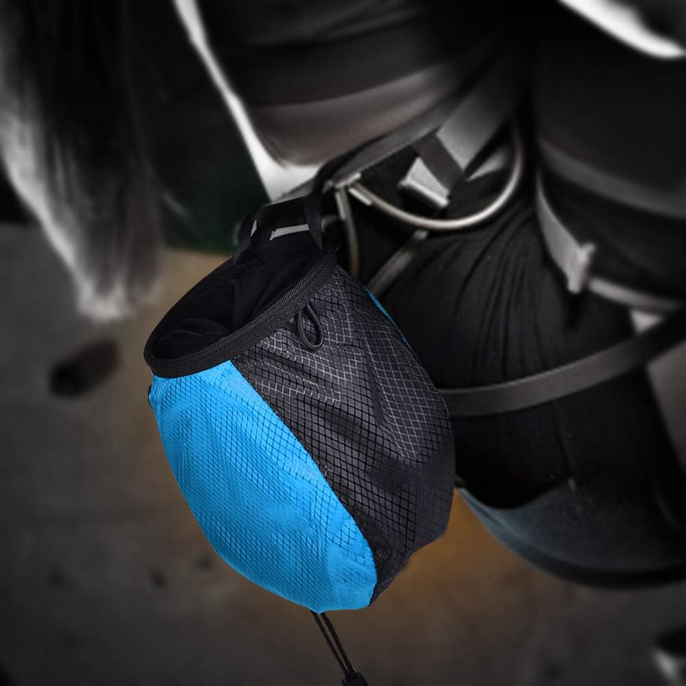 Climber Chalk Bag, Powder Bag Dirt-Proof Ployester Rock Climbing Bag, Body Building Gym Use for Mountain Climbing Lovers(Blue) image number 4