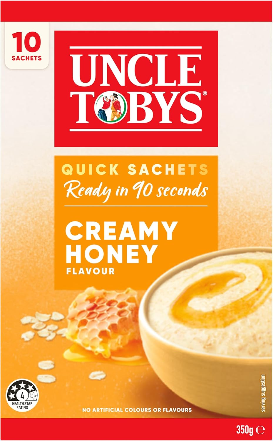 Uncle Tobys Creamy Honey Oats Quick Sachets 350 G (Pack of 6)