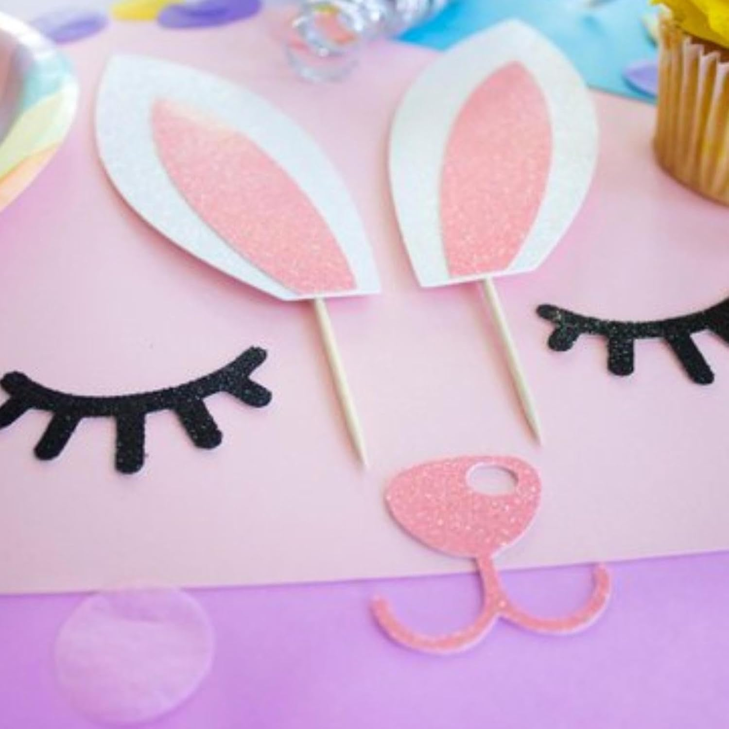 Cake Decoration Cards, Deer Antler Bunny Ears Cake Decoration, Festive Cake Decorating Dessert Toppers for Christmas Wedding Birthday image number 2