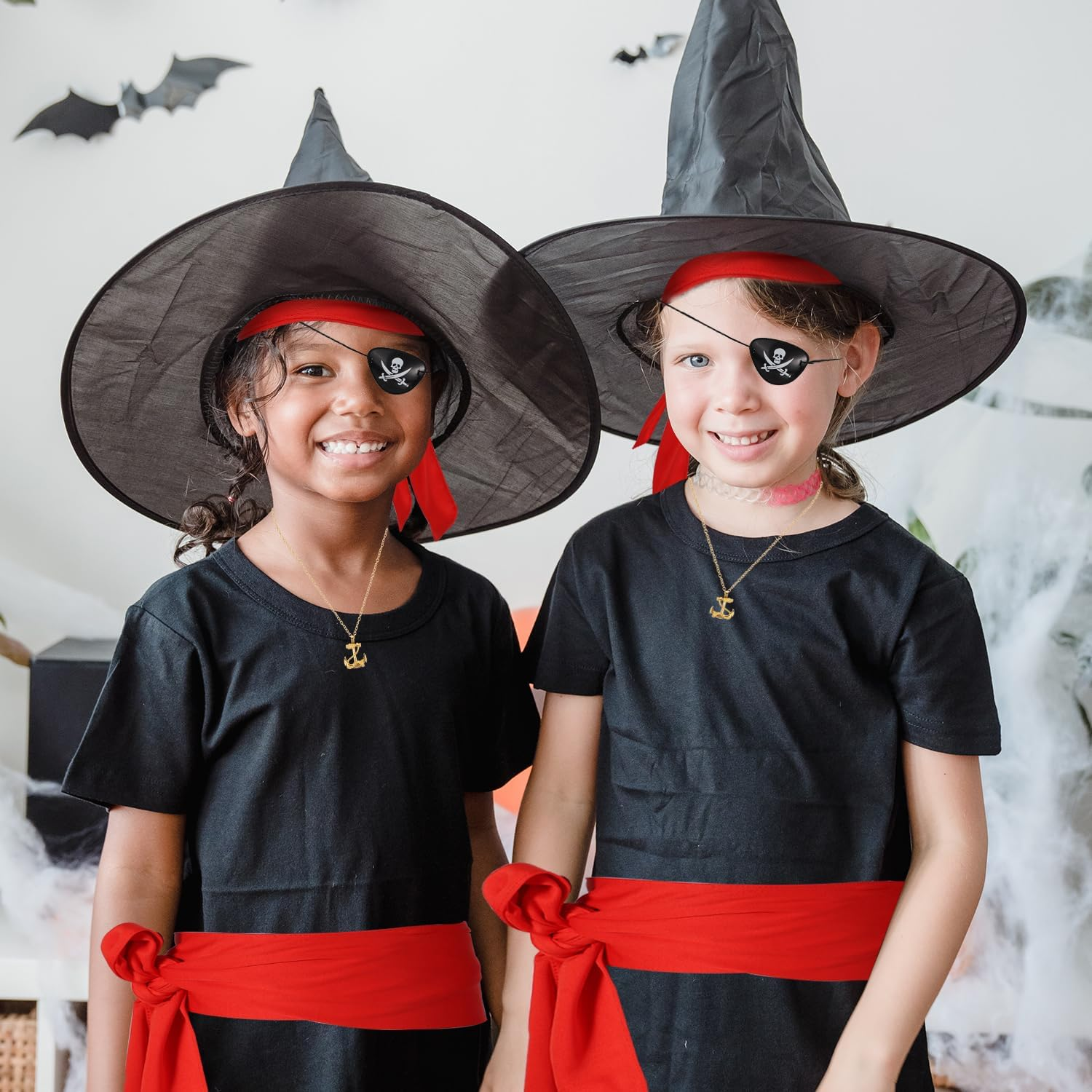 KINBOM 5Pcs Pirate Costume Accessories Set, Pirate Party Accessories Including Pirate Headband, Belt, Eye Patch, Necklace, Knife Shaped Balloon Cosplay Accessories for Pirate Party image number 5