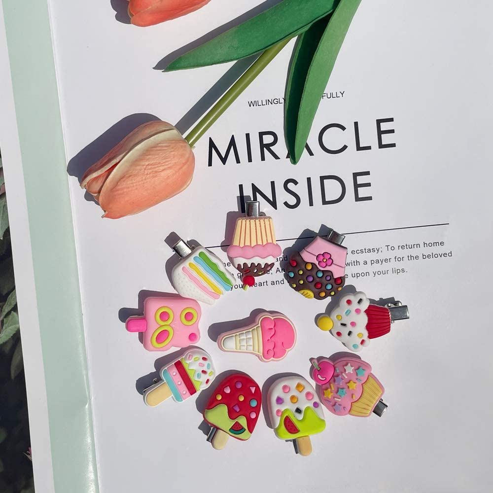 Baby Hair Clips for Girls, 22Pcs Adorable Fun Hair Accessories Cute Candy Color Rainbow Flower Fruit Dessert Patterns Barrettes for Toddlers Little Girls Kids Teens image number 1