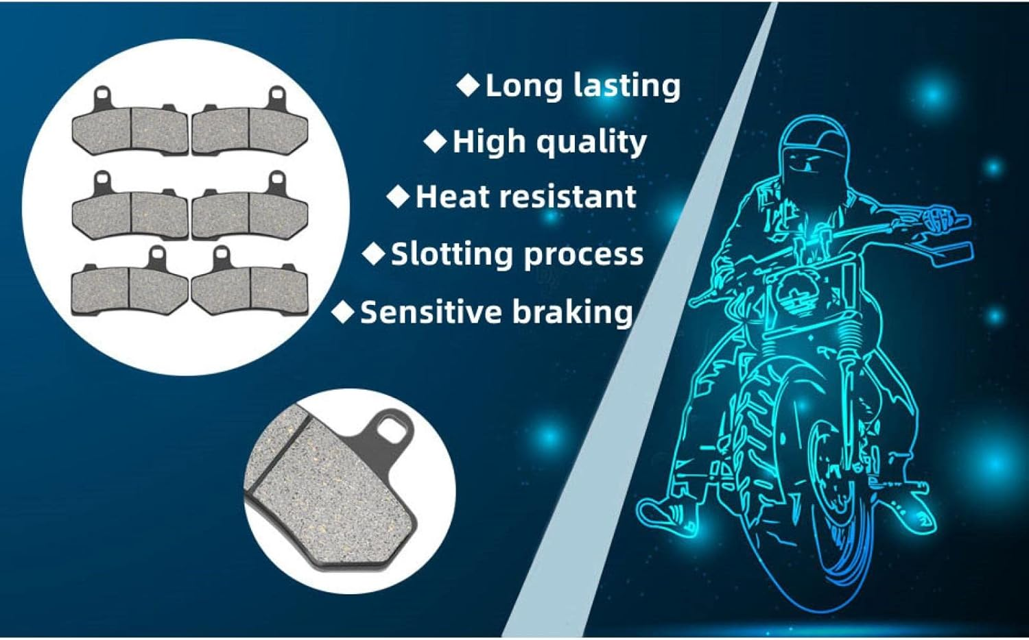 Motorcycle Brake Pad for Kawasaki Vn1600 Vulcan Mean Streak 2005 2006 2007 2008,Motorcycle Front Rear Brake Pads image number 1