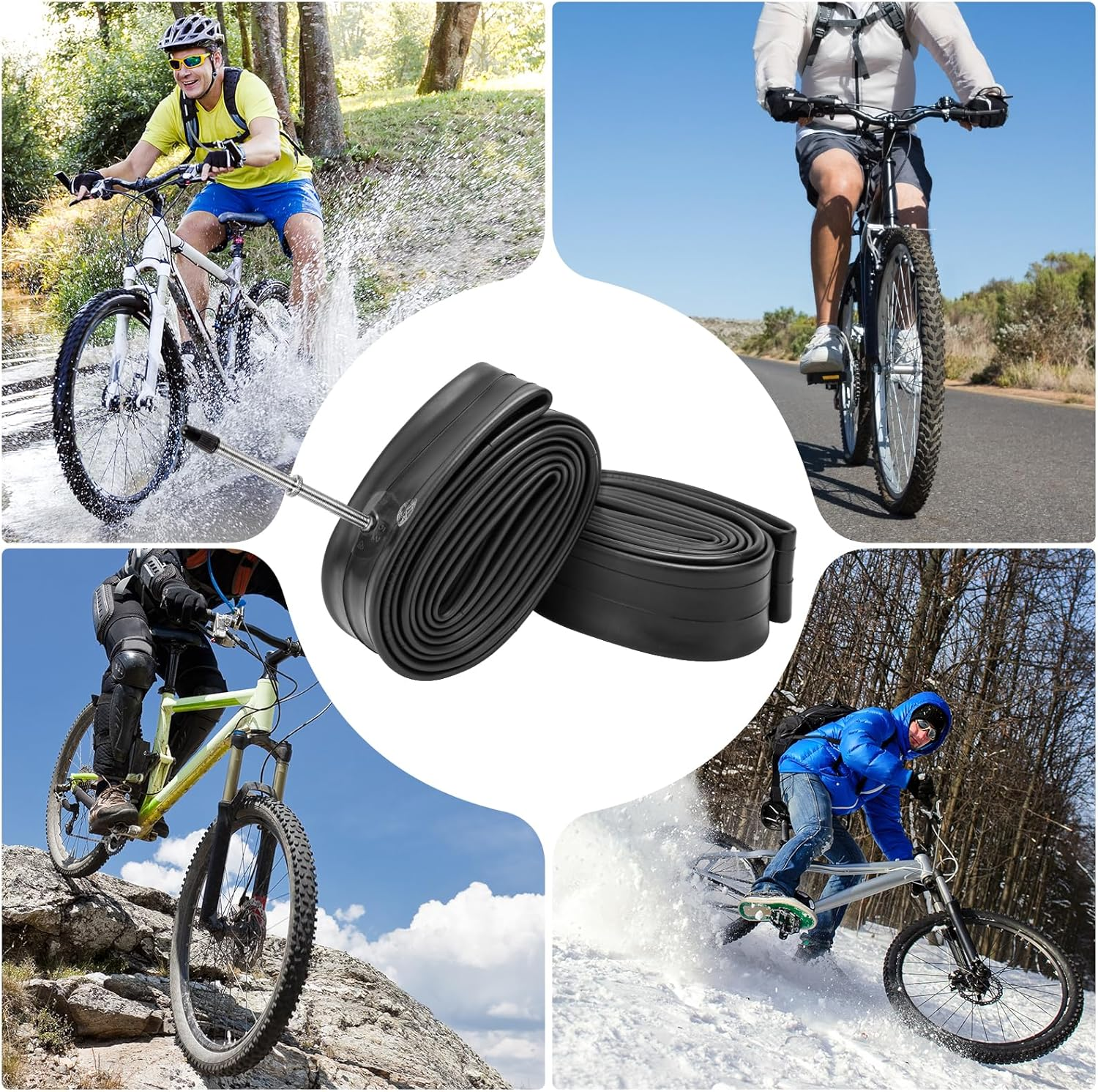 Yunscm 2 Pcs,Heavy Duty 700X23C Bike Tubes,700X18/25C Bike Inner Tubes,Presta Valve 80Mm,Ideal for High Wheel Rims,Road Bike Tube 700X18C/20C/23C/25C,700X25C Bike Tubes image number 4