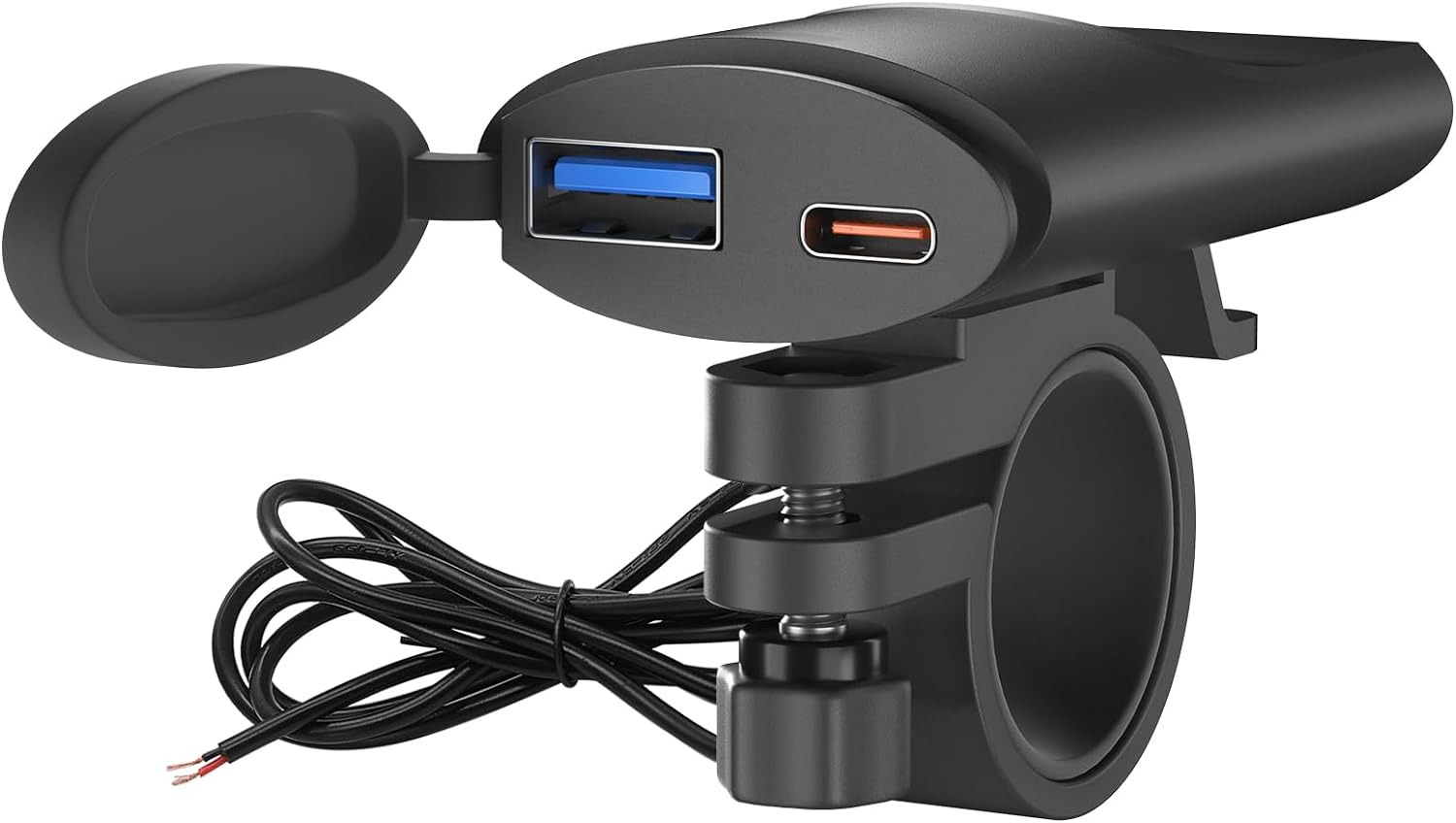 Tignapoo Motorcycle Phone Charger Dual USB A/C Quick Charge 3.0 Motorcycle USB Charger Intelligent Power Outage Waterproof Motorcycle Accessories for Phone, Tablet, GPS