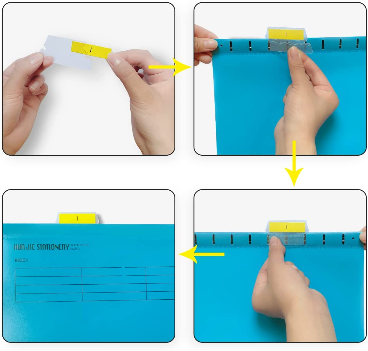 20PCS A4 Suspension Files, Polypropylene Filing Cabinet Suspension Files with Tabs and Card Inserts for Office Organization Home Work - Orange image number 3