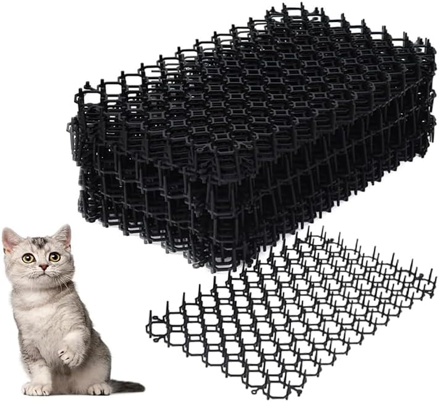 10 Pcs Cat Deterrent Scat Mat for Cats,8X16 in Scat Mat for Cats,Cat Repellent Outdoor Cat Scat Mat,Cat Scat Mat with Plastic Spikes Cat Deterrent Mats Scat Mat,Cat Spike Mat Anti-Dig for Garden image number 4