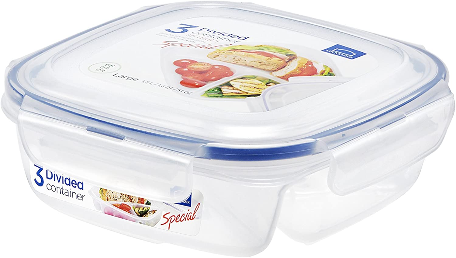 Locknlock Easy Essentials Food Storage Lids/Airtight Containers, BPA Free, Butter-25 Oz, Clear image number 2