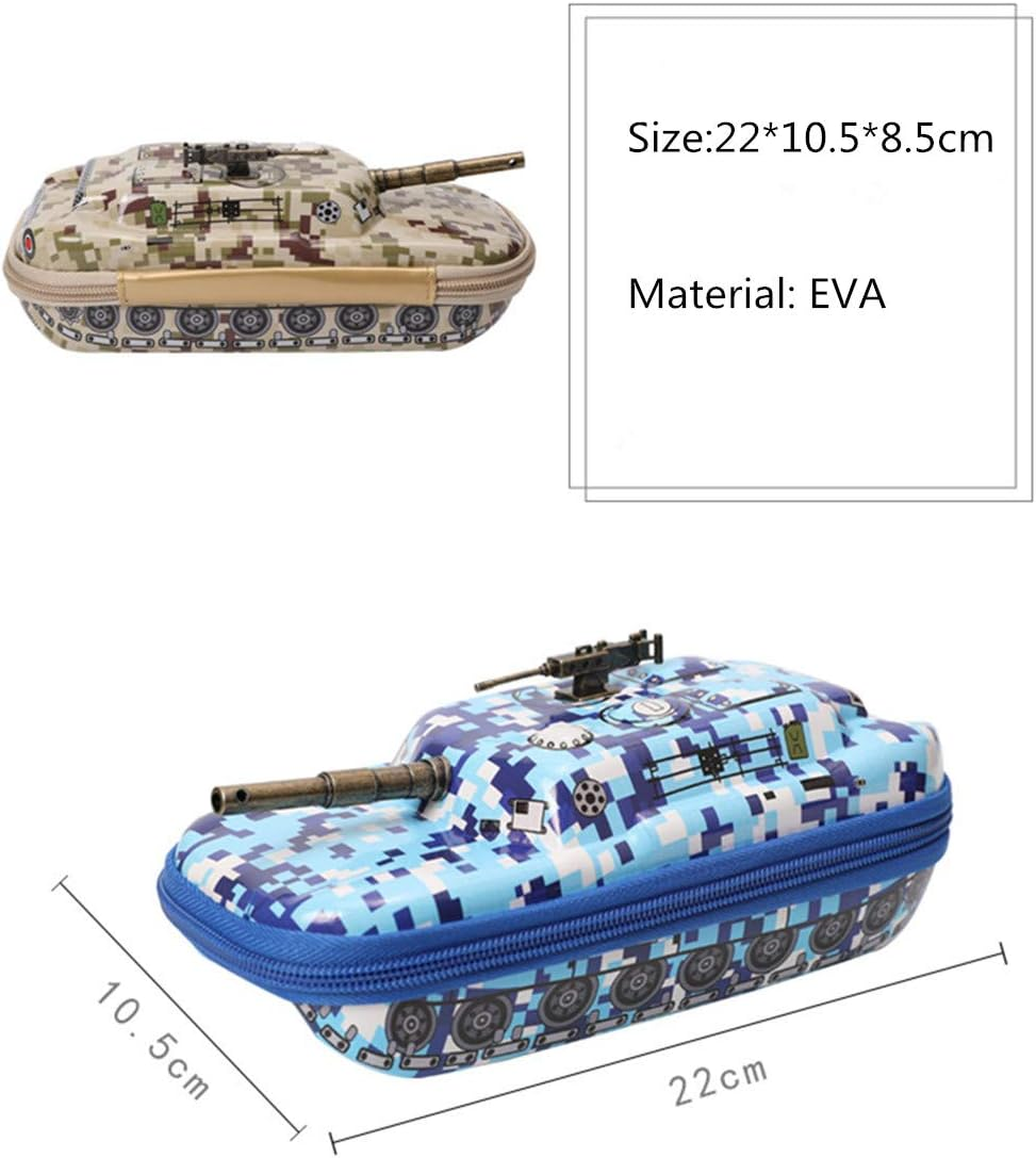 UROVO Pencil Case Large Capacity with Compartments Tank Pen Pouch Holder Waterproof EVA Organizer Stationery Box Camouflage Green