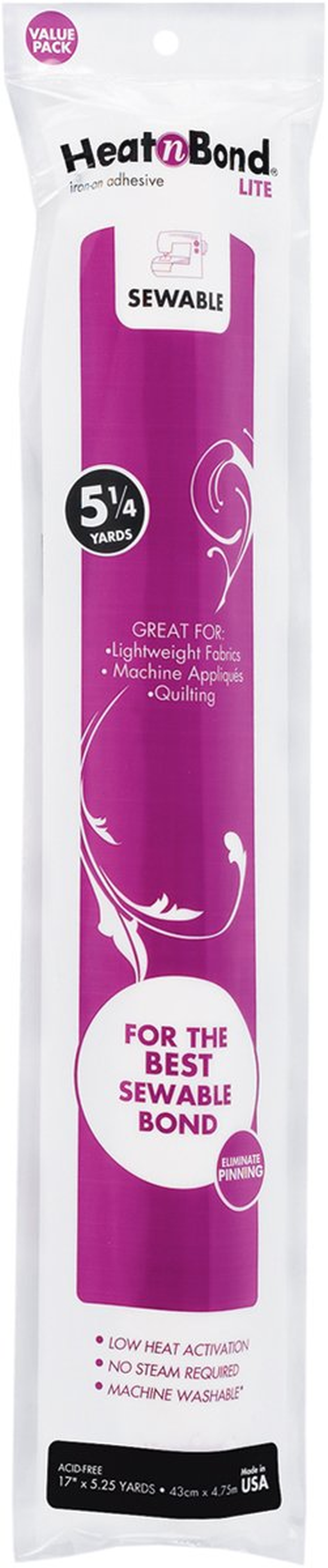 Therm-O-Web 17" X5.25Yd Heat-N-Bond Lite Iron-On Adhesive