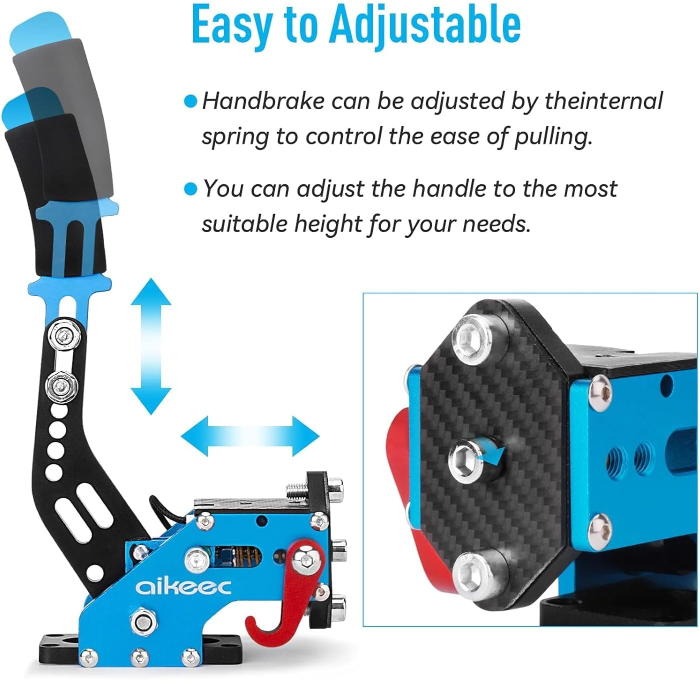 64 Bit USB Handbrake with Clamp for PC Windows Sim Racing Games G25 G27 G29 T500 FANATECOSW Dirt Rally with Handle Grip Blue image number 2