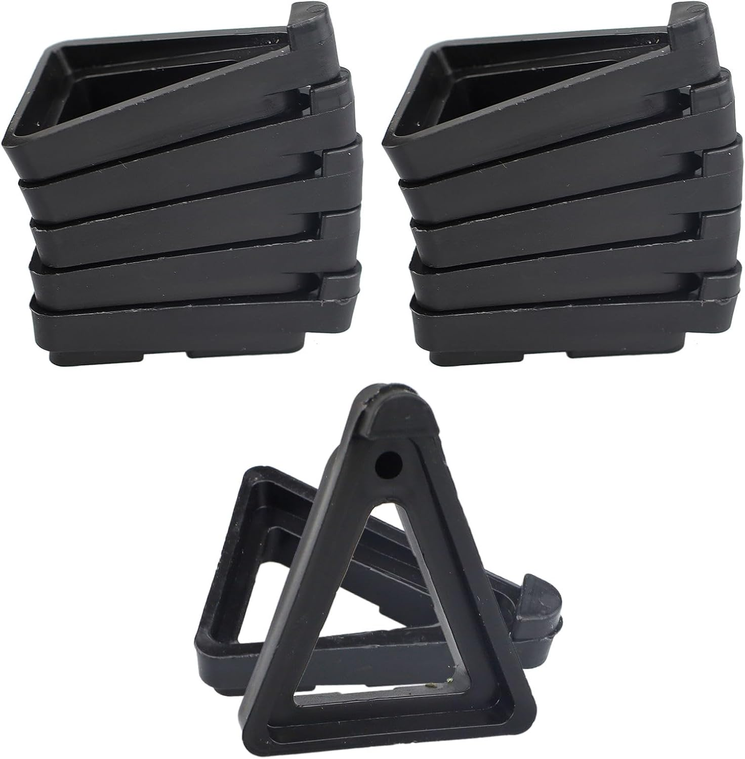 24 Pcs Pot Toes Plant Feet Invisible Flower Risers Potted Triangle Stand for Indoor and Outdoor Lifters Supports Pots Terracotta Small Large Pot(Black)