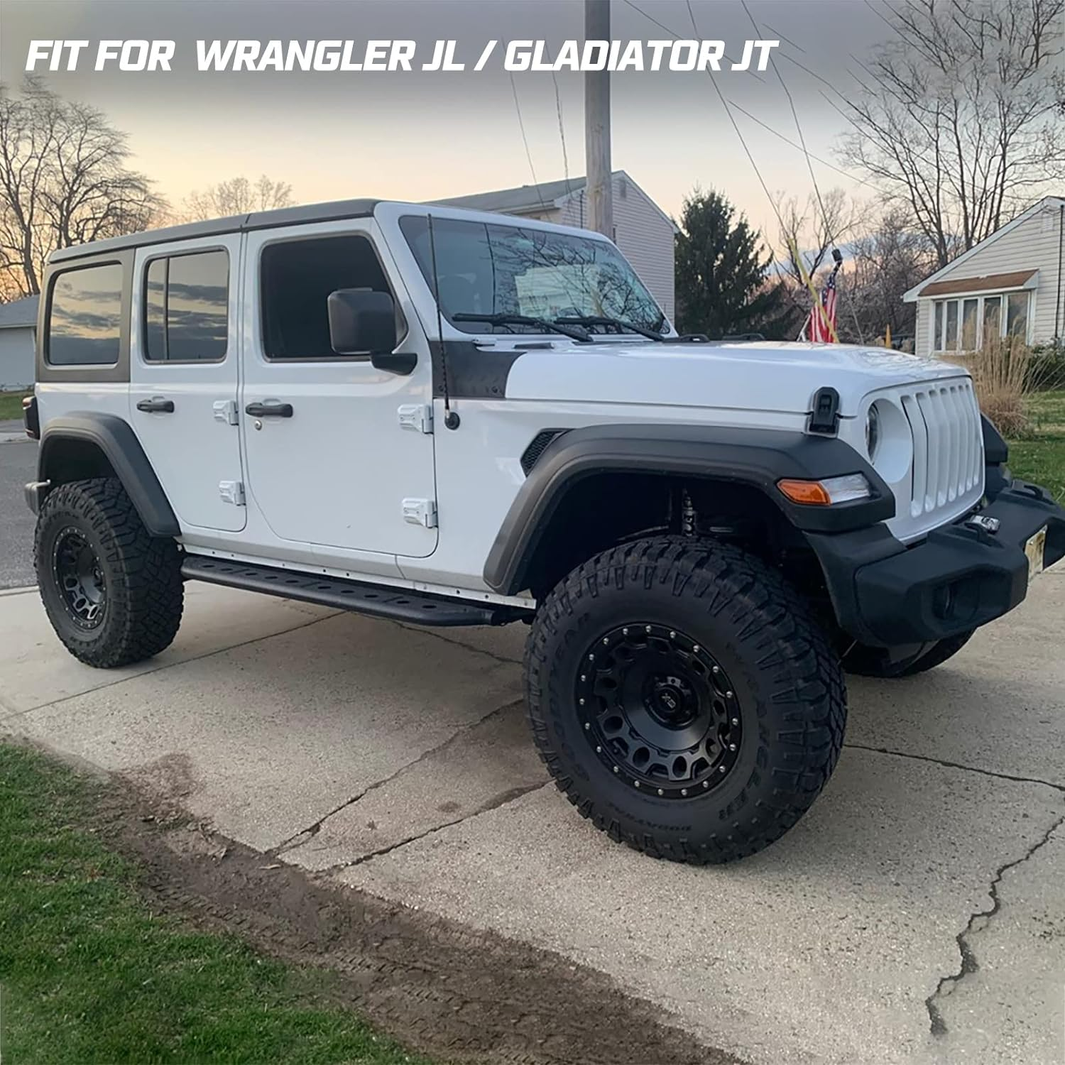 KIWI MASTER Cowl Body Armor Outer Cowl Covers JL Corner Guards for 2018 2019 Jeep Wrangler JL Gladiator Sahara Sport Rubicon, JL Exterior Accessories Parts, Black image number 2