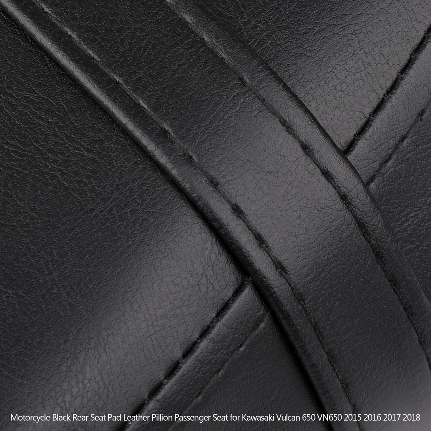 Areyourshop Motorbike Rear Passenger Seat, Motorcycle Passenger Rear Seat Leather Pillon Seat Cushion Replacement for K-A-W-A-S-A-K-I Vulcan 650 VN650 2015 +