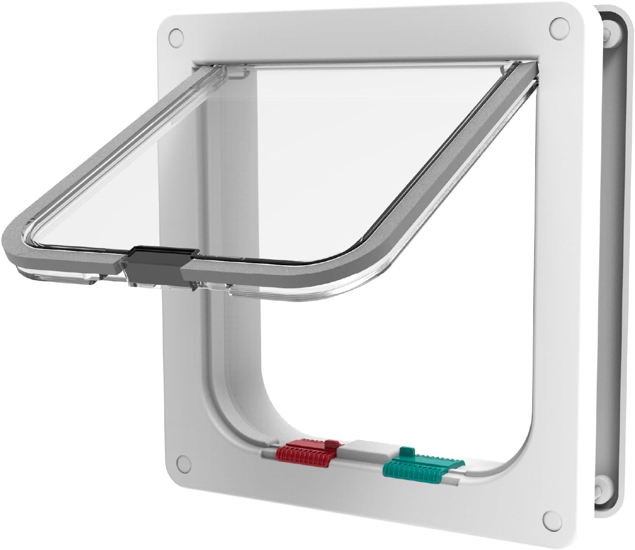 Hakuna Pets Standard Cat and Small Pet Door, Large, Black, Pets up to 20 Lbs