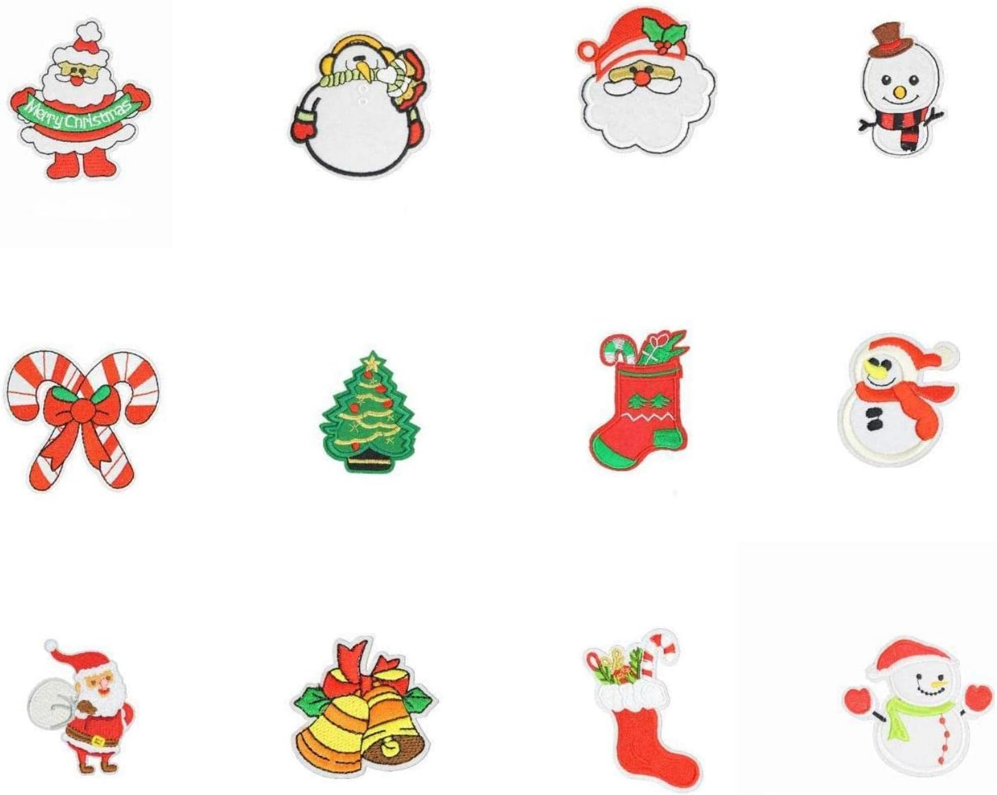 30 Pieces Christmas Iron on Patches, Embroidered Sew on Applique Repair Patch for Craft, Clothing, Backpacks, Jacket, Jeans, Caps, Decoration and DIY Xmas Gifts image number 3