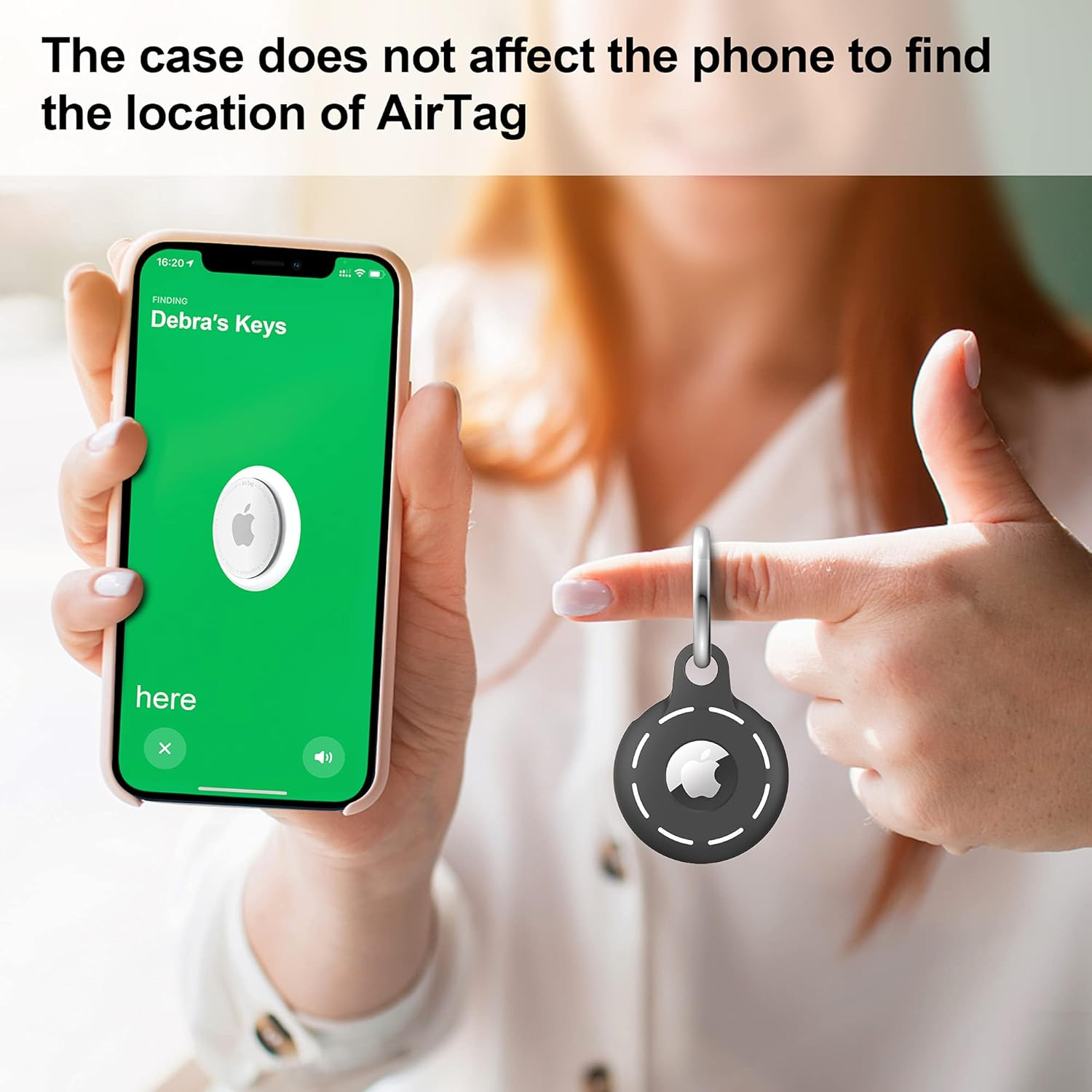 Migeec Holder Soft Silicone Case 4 Pack Keychain Accessories Easy to Attach to Wallets, Keys, Pet Collars (Black)