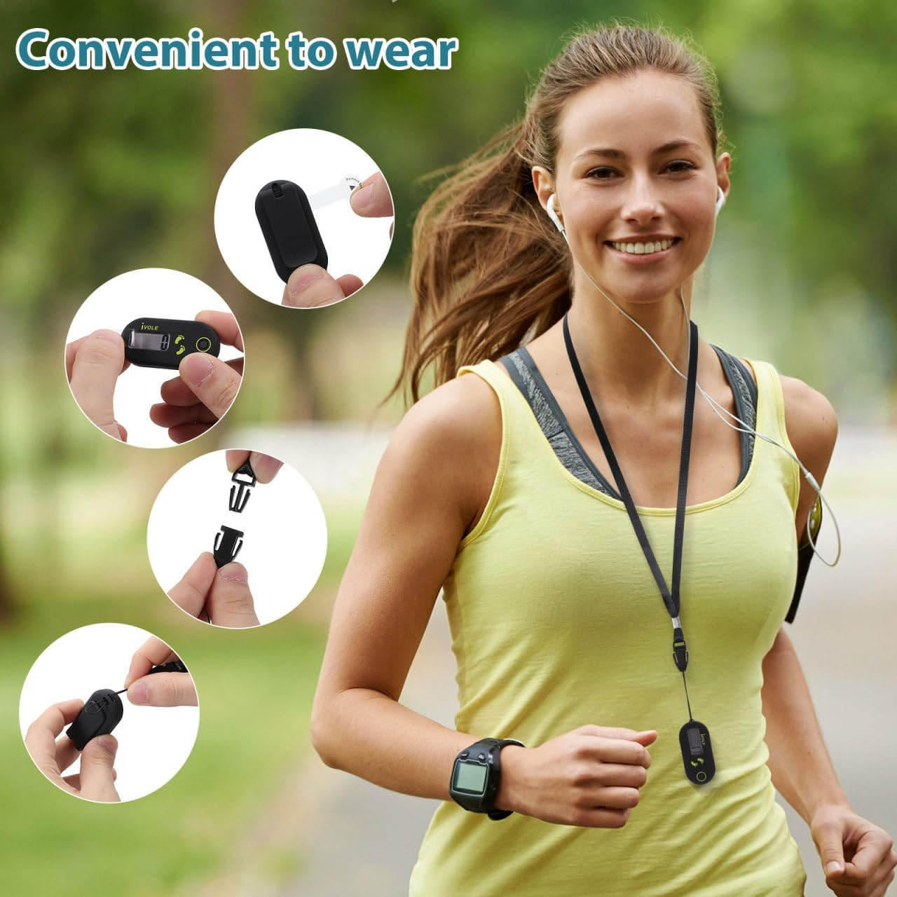 Toddmomy Pedometer for Walking, Step Counter Lady Tools Electronic Step Tracker for Seniors Pedometer Clip on Tracking Device Sporting Goods image number 2