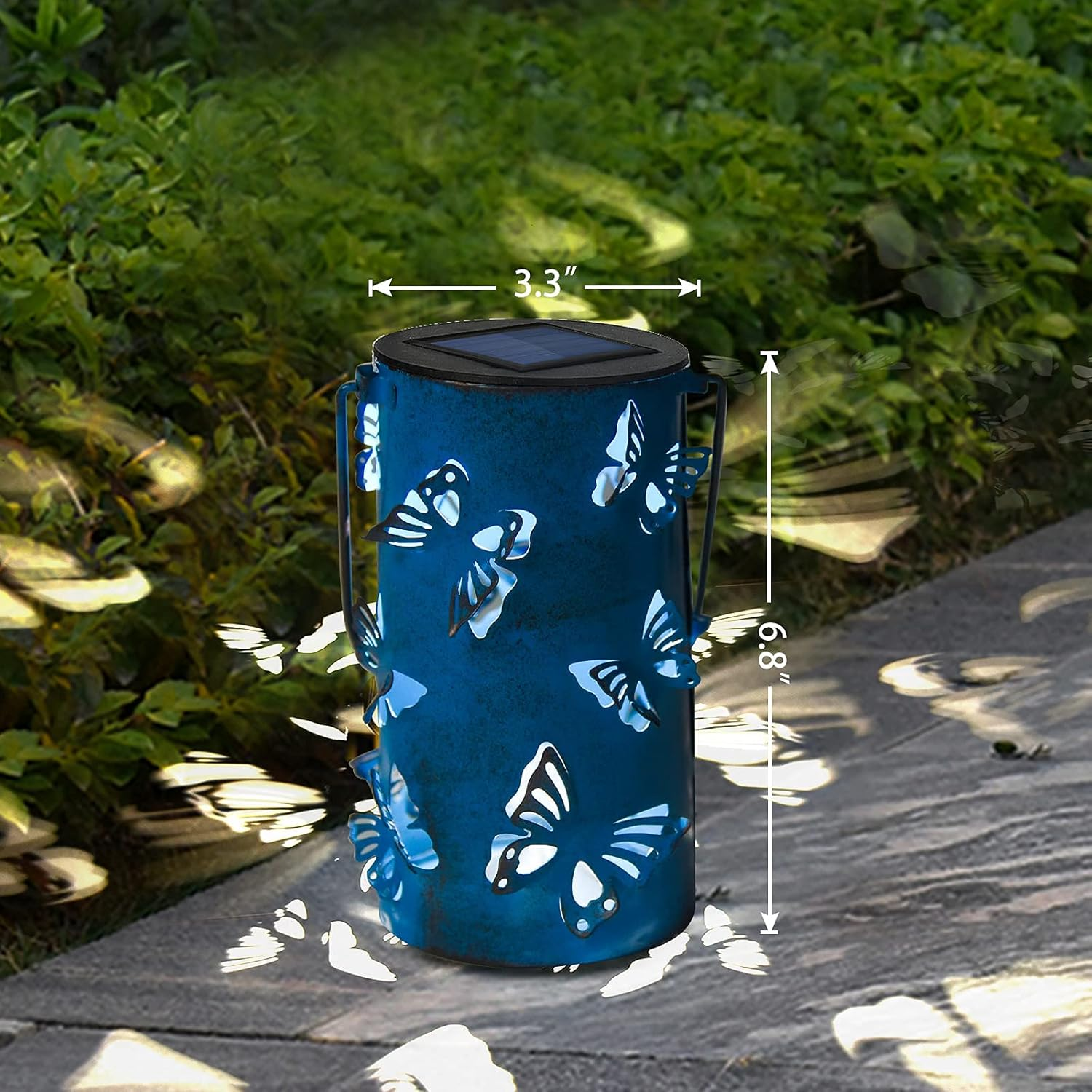 Solar Lanterns Outdoor with Shepherds Hook, Hanging Waterproof Solar Powered Garden Lantern,Metal Lantern Outdoor Decorative Lights for Yard, Lawn Porch Pathway, Landscape image number 2