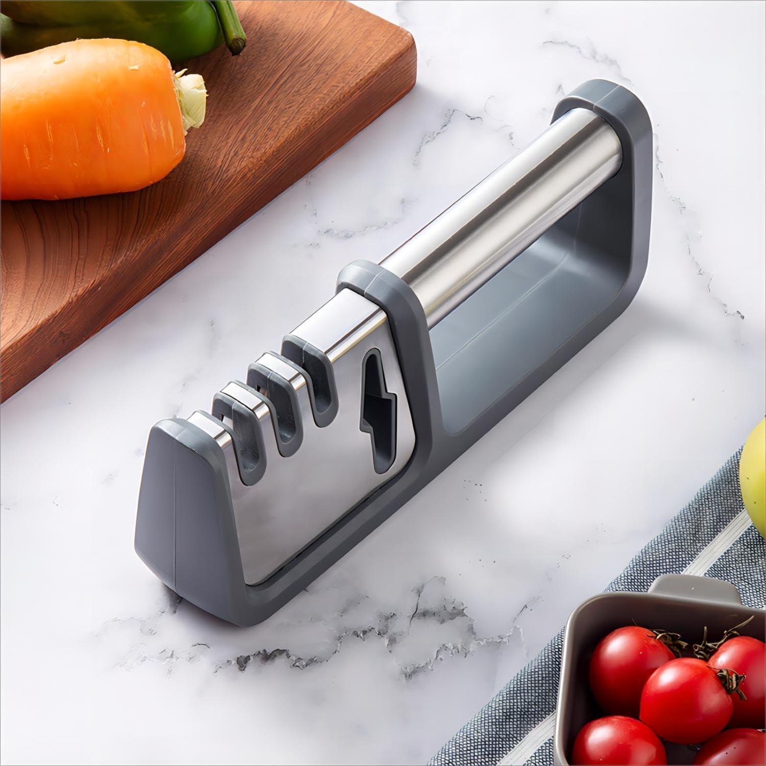 Knife Sharpener for Kitchen Knives,Professional 4 in 1 Knives Sharpeners for Scissors Knives Sharpening (8.8 Inch)