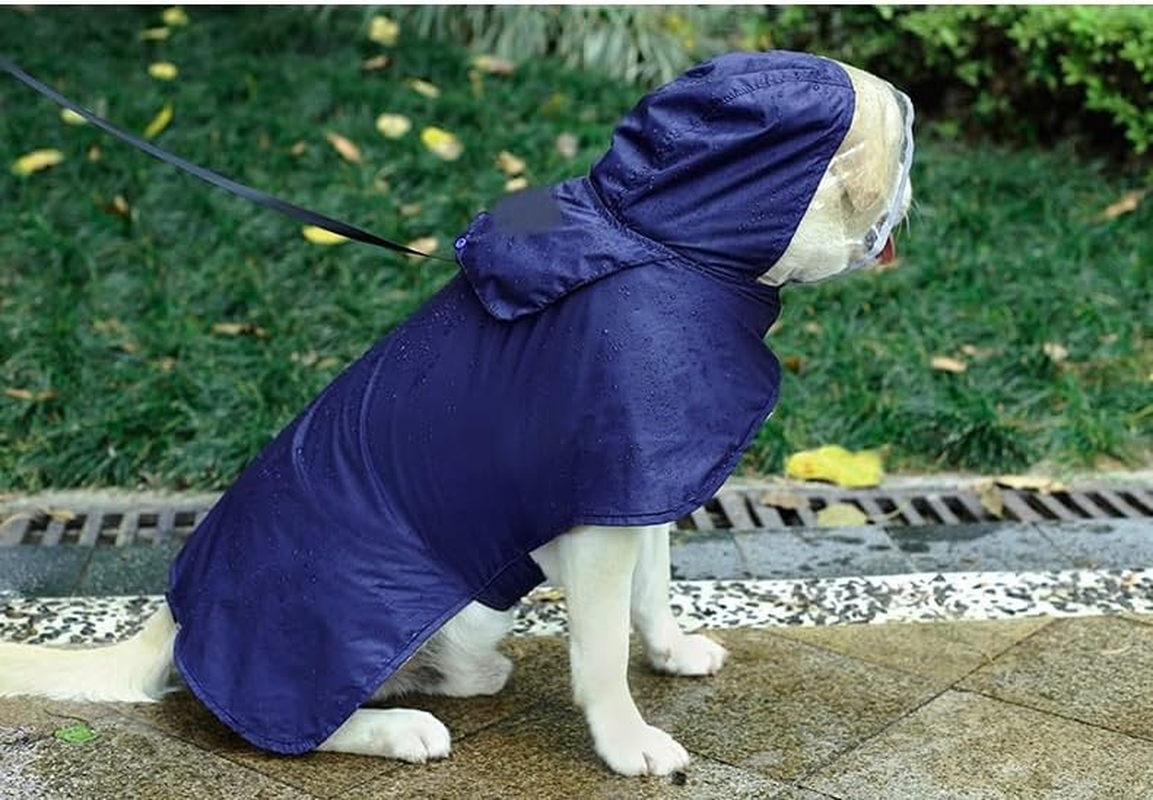 Waterproof Dog Raincoat Hooded Rain Poncho Slicker, Adjustable Pet Rain Jacket with Reflective Strip and Packable Pocket, Lightweight Dog Rain Coats for Small Medium Large Dogs (Blue, XXL) image number 3
