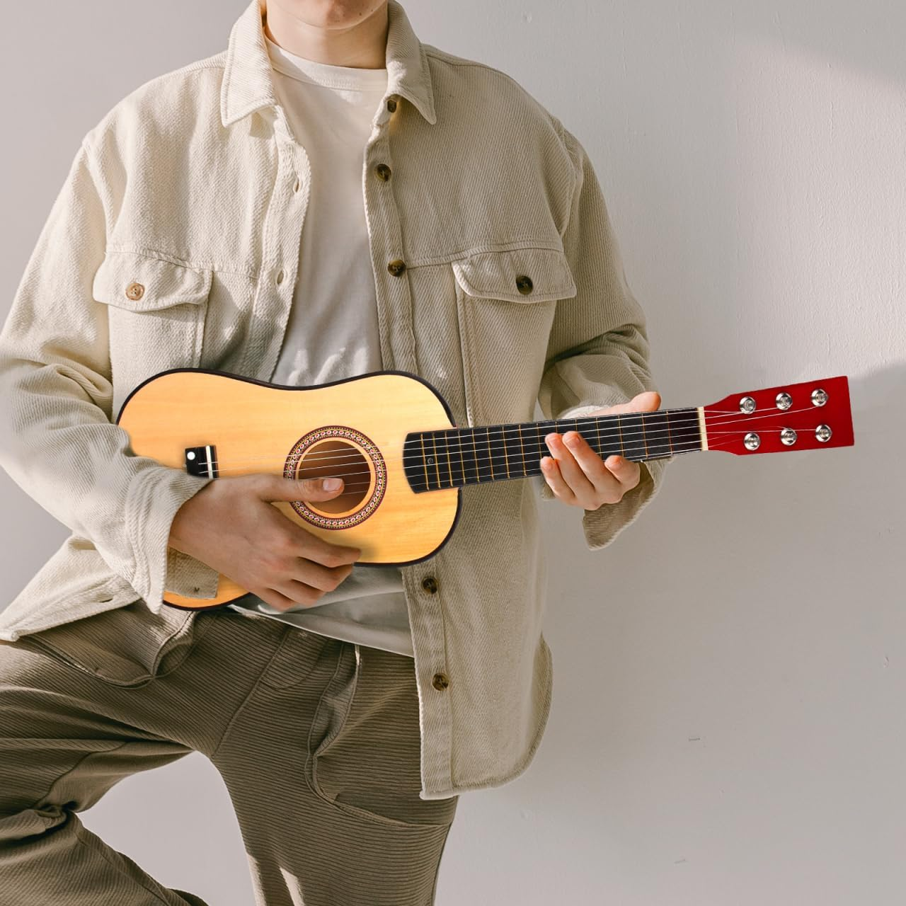 Mini Acoustic Guitar 23 Inch 6 String Toddler Kids Guitar for Beginners Wood Material Music Instrument Kids Children