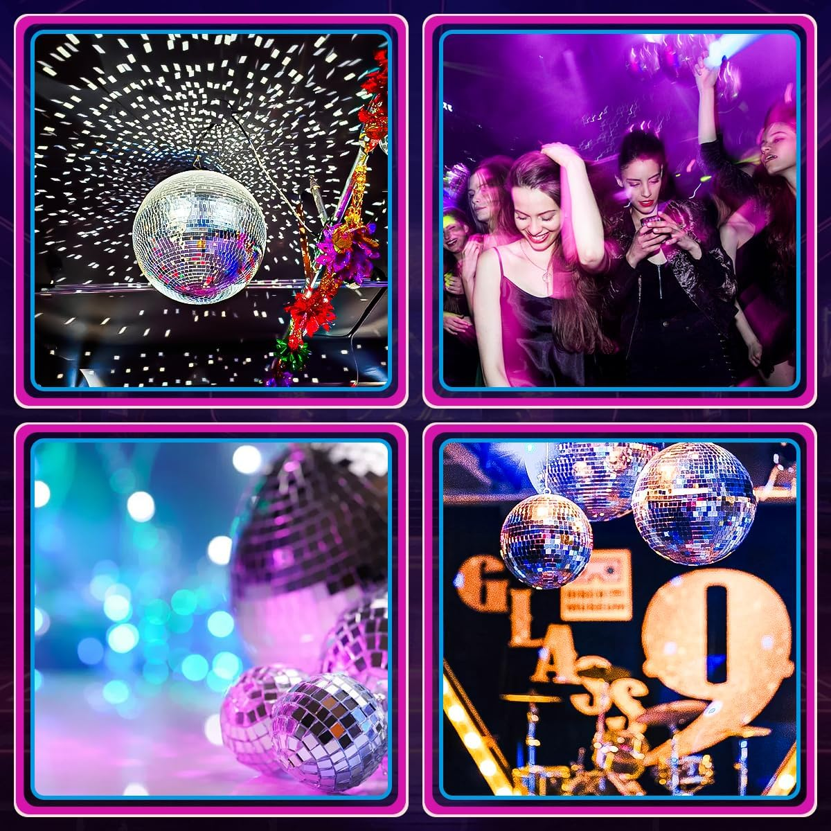 17 Pcs Mirror Disco Ball Ornament Reflective Hanging Disco Ball Decor Red Disco Ball Decorations for Christmas Tree Home Party Wedding Table Centerpiece - Red image number 3