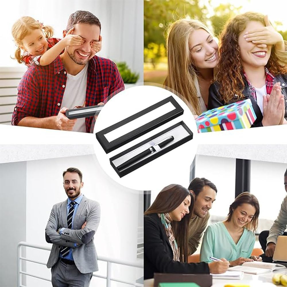 6 Pcs Empty Pen Gift Box Pen Packaging Case with Clear Lid, Cases for Presentations Pen Display Cases, for Jewelry Pencil Display for Packing Business Birthday Souvenir Office Supplies