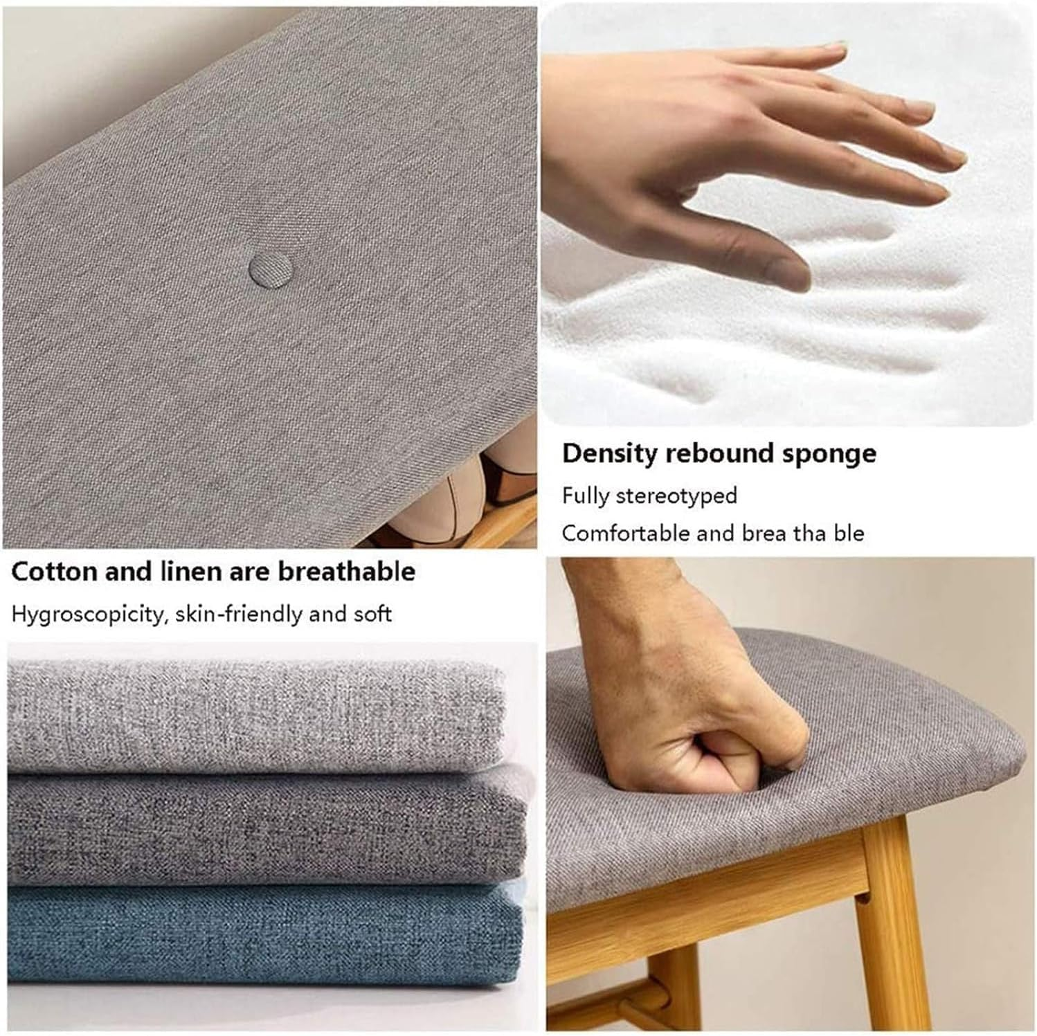 Bamboo Shoes Bench Seat Shoe Rack 2 Tier Storage Stool Rack with Hidden Storage Compartment for Entryway Hallway Bedroom Living Room Shoes Shop (91 * 27 * 44Cm) image number 2