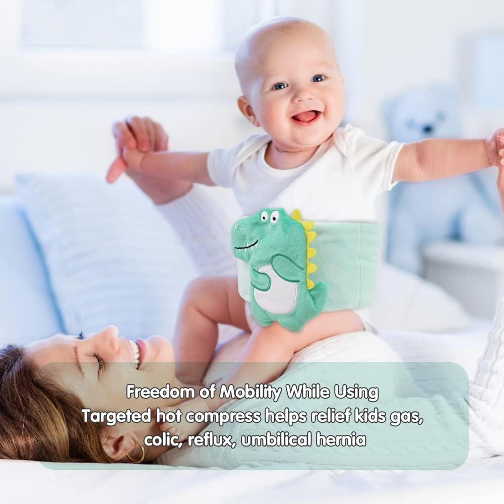 Hilph&reg; Baby Colic, Gas and Upset Stomach Relief, Baby Heated Tummy Wrap, Natural Relief for Babies and Toddlers with Soothing Warmth - Green image number 4