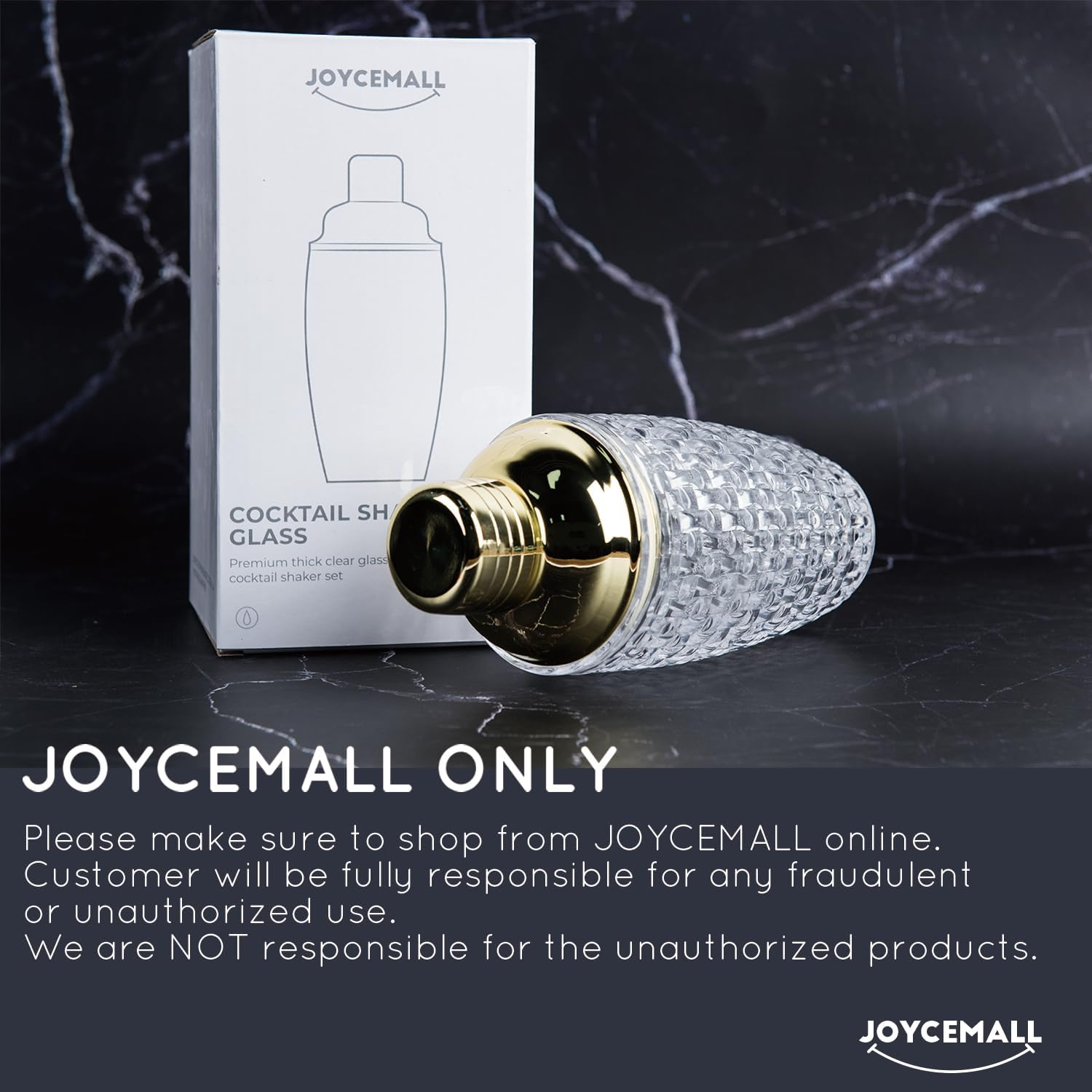 Glass Cocktail Shaker Kit, 13 Ounce Martini Mocktail Making Set with Leakproof Metallic Steel Lid & Strainer for Home Use & Bar Cart Gold image number 5