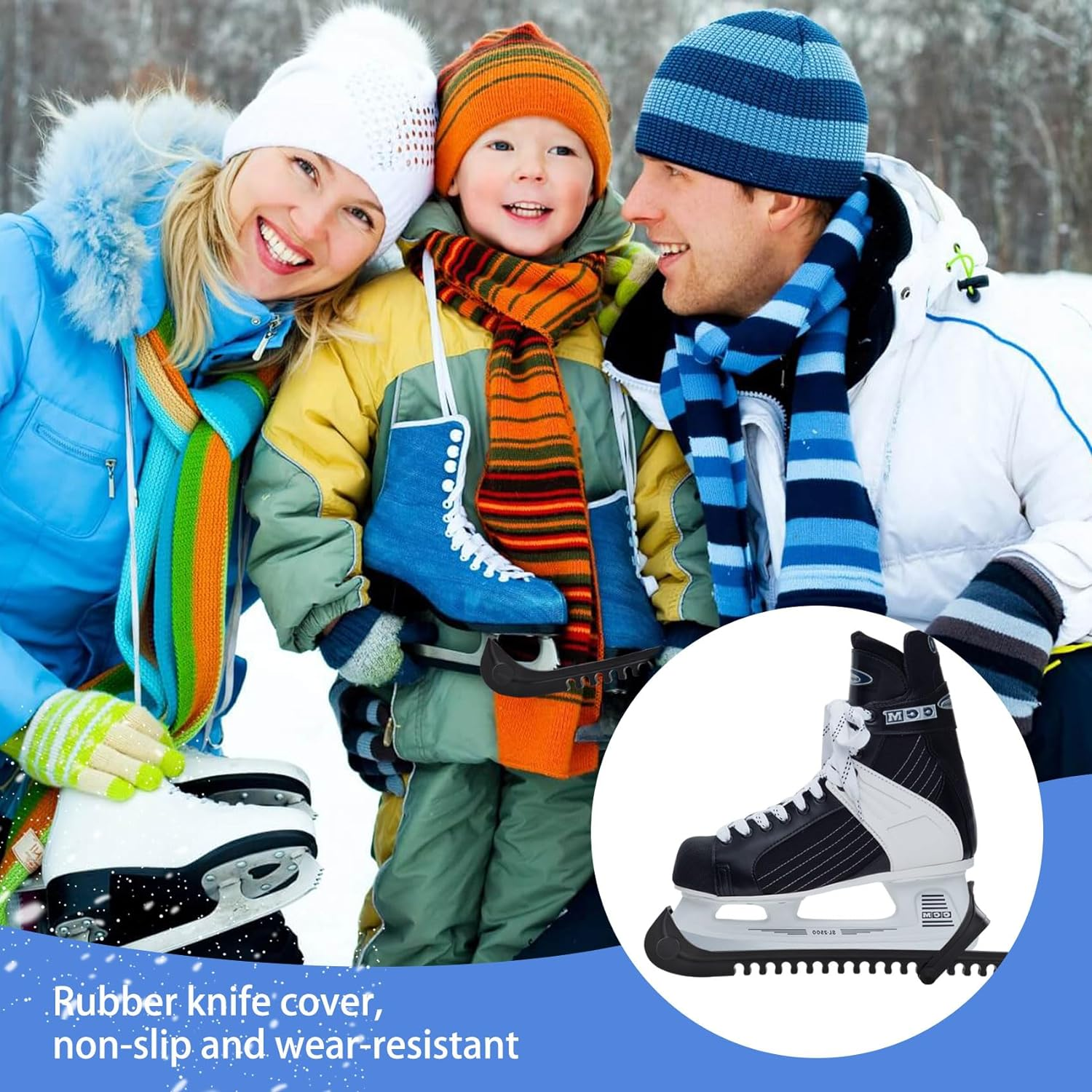 Ice Skate Guards, Hockey Skate Guards, Figure Skate Blade Guards, Hockey Stick Blade Protector for Ice Skating Shoes, Ice Hockey Skates Blade Covers, Ice Skating Accessories for Kids Adults image number 4