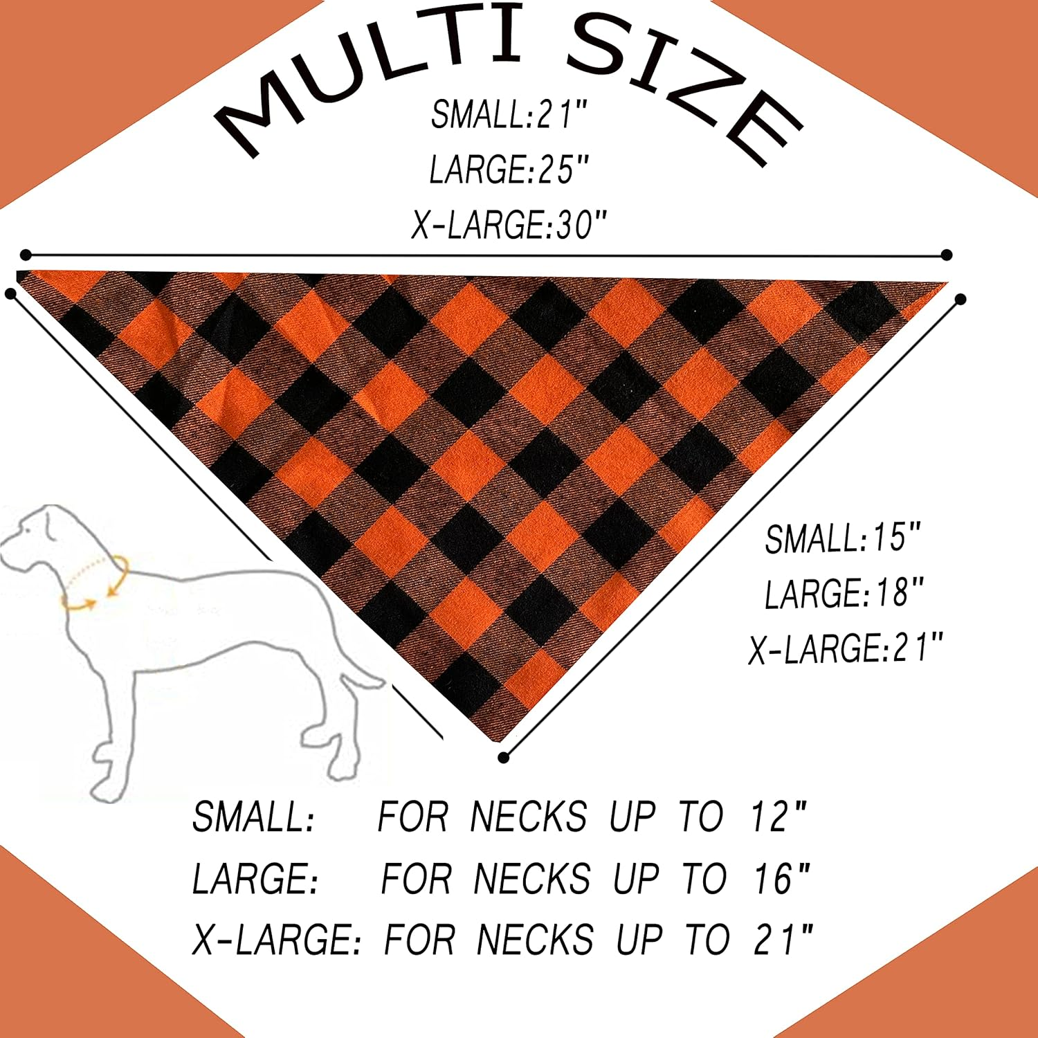 Realeaf Fall Halloween Dog Bandanas 2 Pack, Orange Plaid Pet Scarf for Boy and Girl, Premium Durable Fabric, Holiday Thanksgiving Bandana for Small and Medium Dogs (Small) image number 2