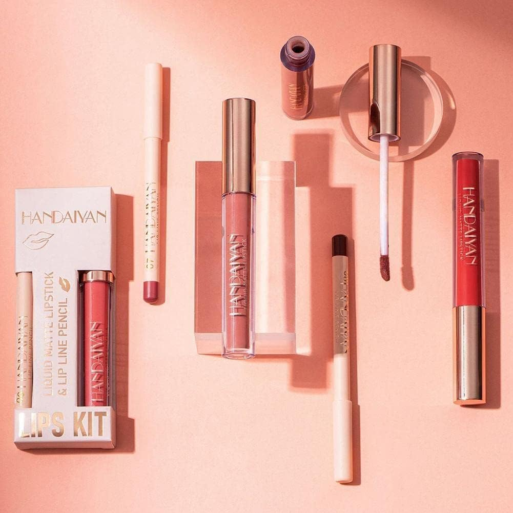 Matte Nude Brown Lipliner Pencil Lipsticks 12 Colors Tool Kit Lip Red Makeup F0J1 Lipgloss Non-Sticky Velvet Sexy Waterp image number 3