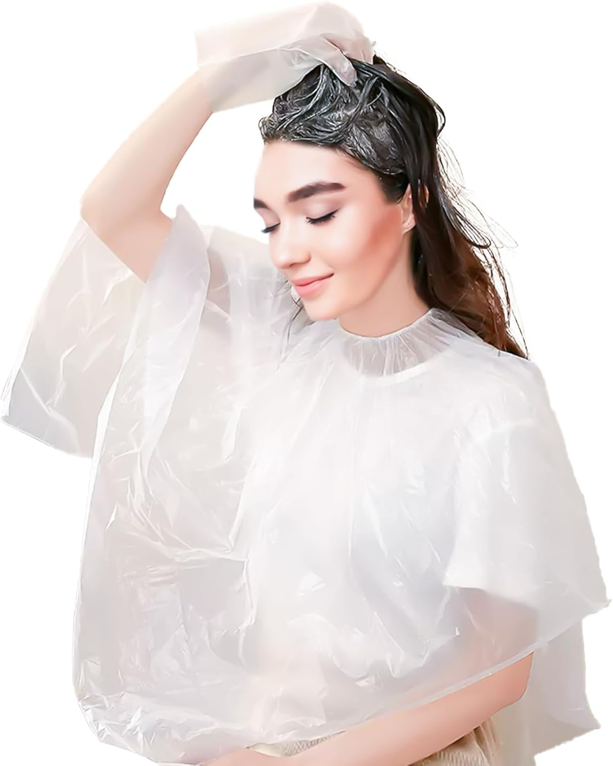 20Pcs Disposable Waterproof Hair Color Capes - Hair Dye and Styling Bibs for Home and Salon Use image number 3