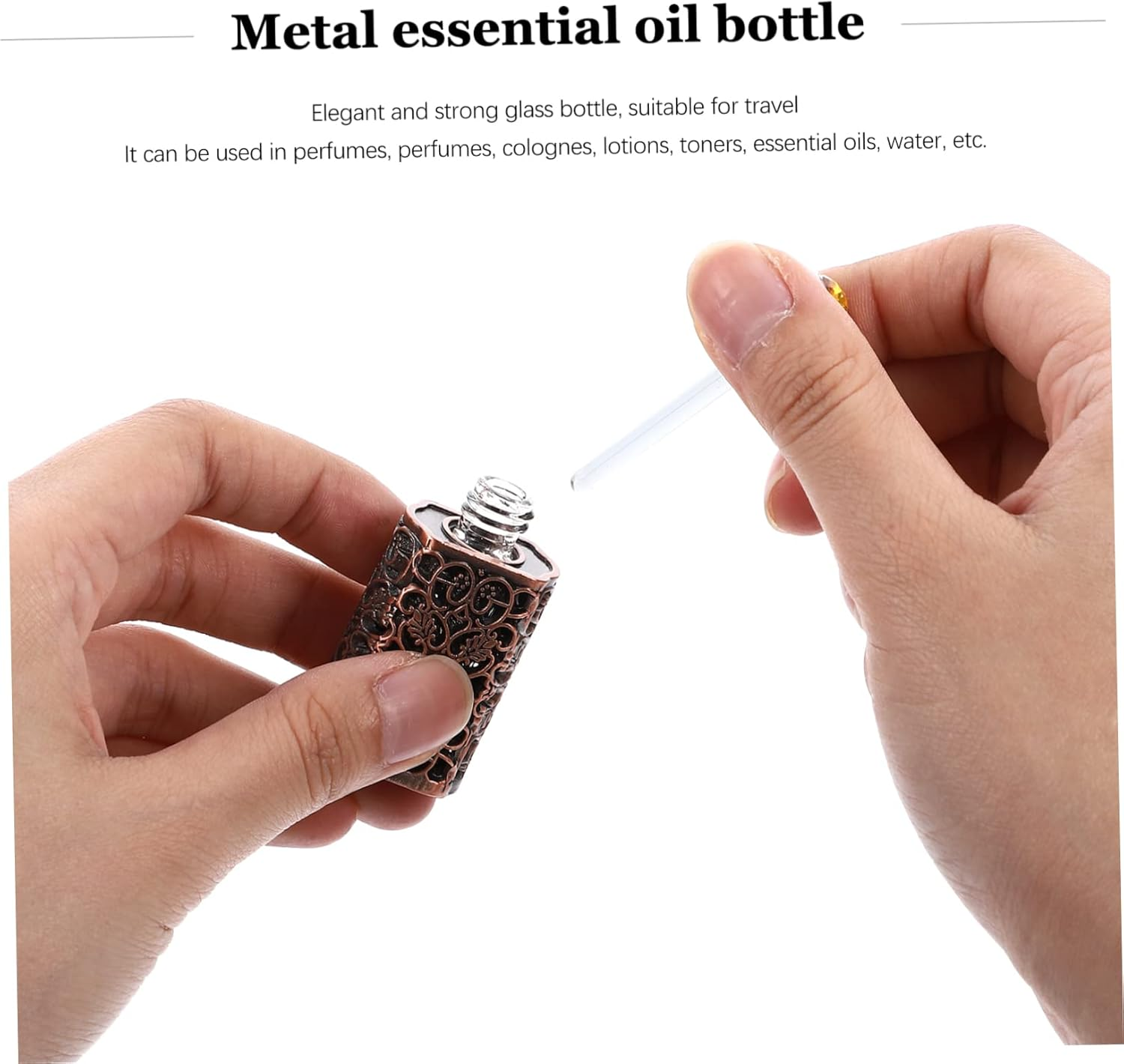 CANIGHT 2Pcs Essential Oil Spray Bottle Hollow Engraving Refillable Perfume Dispenser for Travel Leak Convenient Aromatherapy Container image number 1