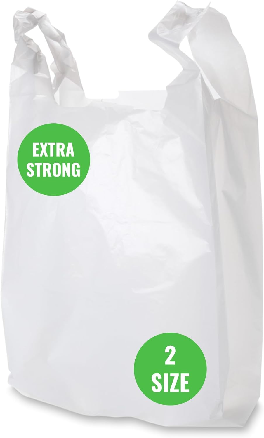 100 X Strong Medium White Plastic Vest Carrier Bags 10X15X18" *FREE P&P!* image number 3