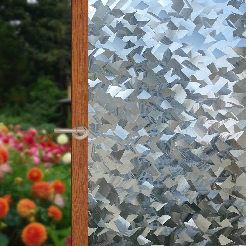 Arthome Privacy Window Film,45X254Cm 3D Crystal Window Tint,Refraction Glass Film,No Glue Remoable Static Cling Anti-Uv Window Sticker Self-Adhesive Vinyl Window Covering for Home Office Decor&hellip; image number 6