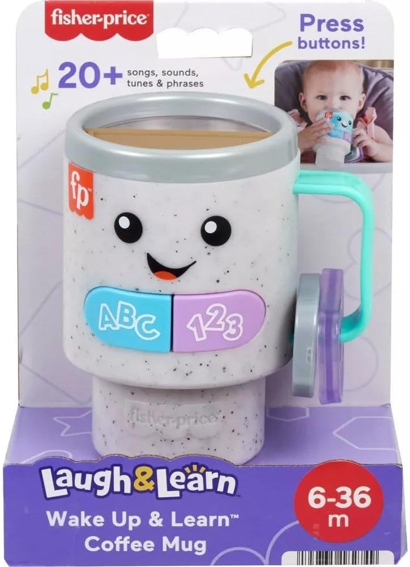 Fisher-Price Baby & Toddler Toy Laugh & Learn Coffee Mug Musical Activity with Lights & Educational Songs for Infants Ages 6+ Months image number 4