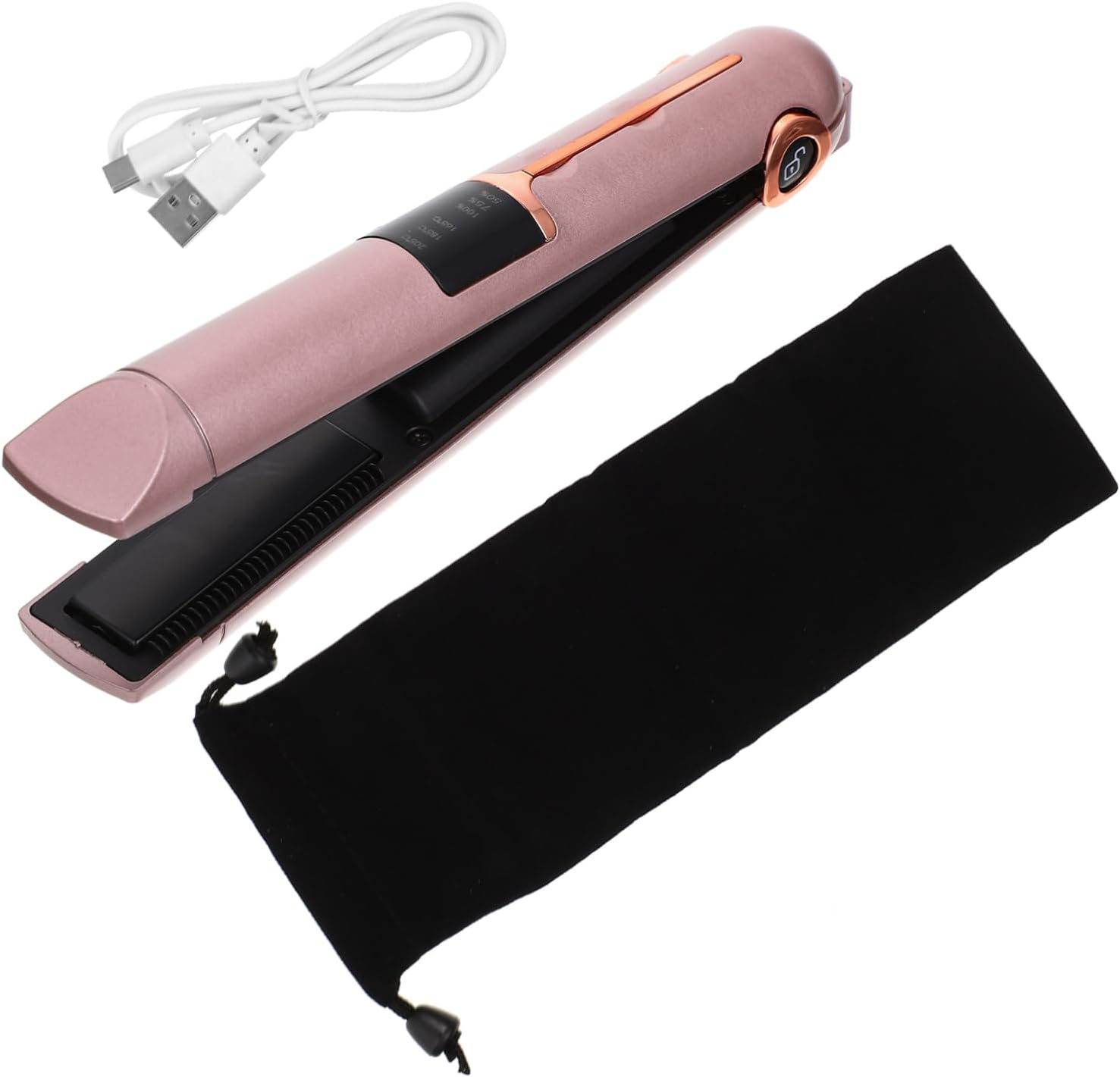 Hair Straightener Curler Portable Curling Wand Cordless Rechargeable Hair Styling Tool with Adjustable Temperature for Home and Travel Use for Women and Men image number 1