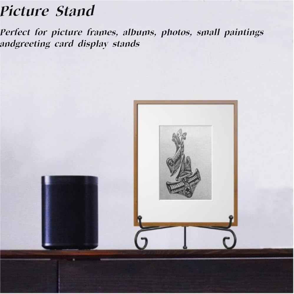 4Pcs Plate Stands for Display, Anti-Slip Iron Tabletop Display Stand, Foldable Metal Easel Stand Holder for Picture Frame, Decorative Plates, Photo, Collectibles, Artworks, Platter, Book(6In) image number 5