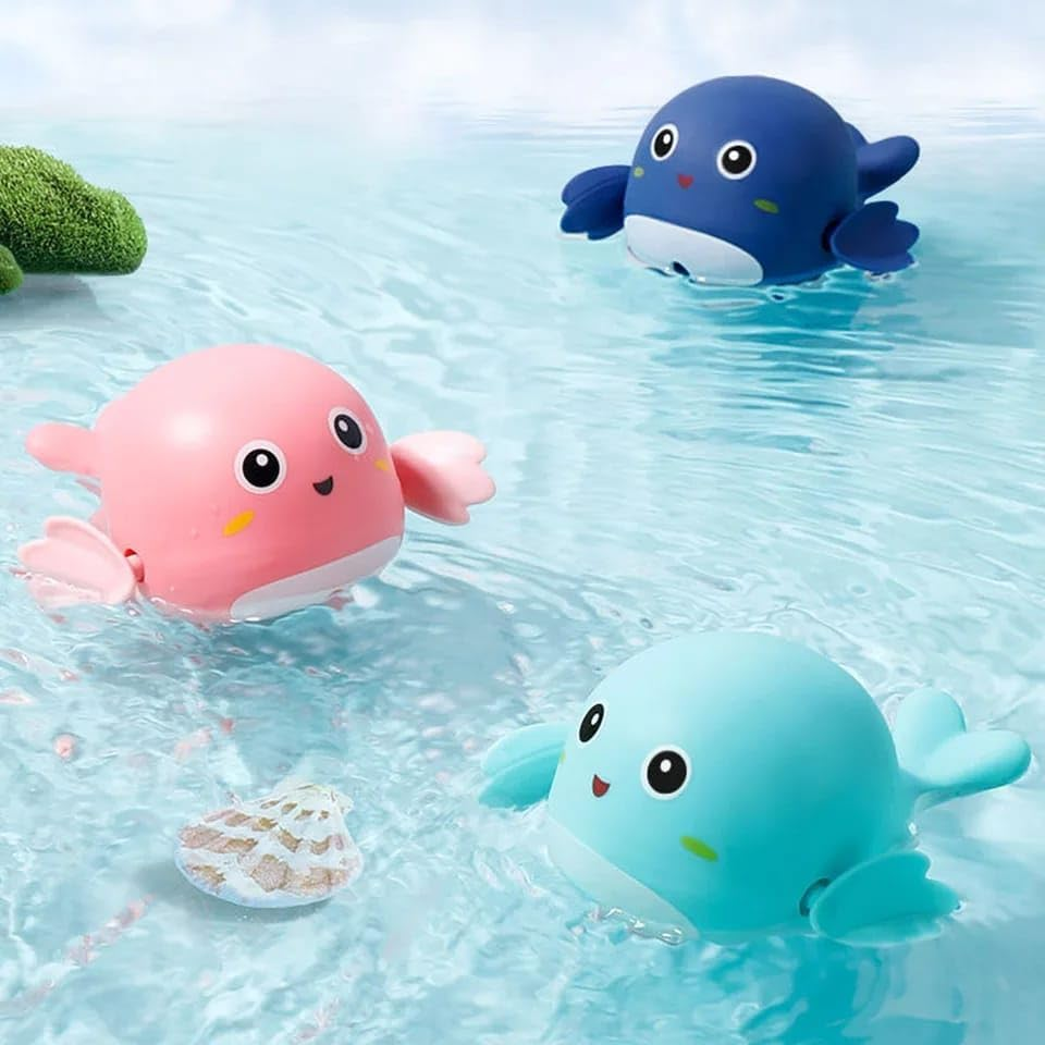 Bath Toys - 4 Pcs, Toddler Bath Toys for 3 4 5 Year Old, Kids Bath Toys, Monkey Sprinkler Water Toys, 3 Wind-Up Dolphin Bathtub Toys (1 Monkey with 3 Dolphin) image number 5