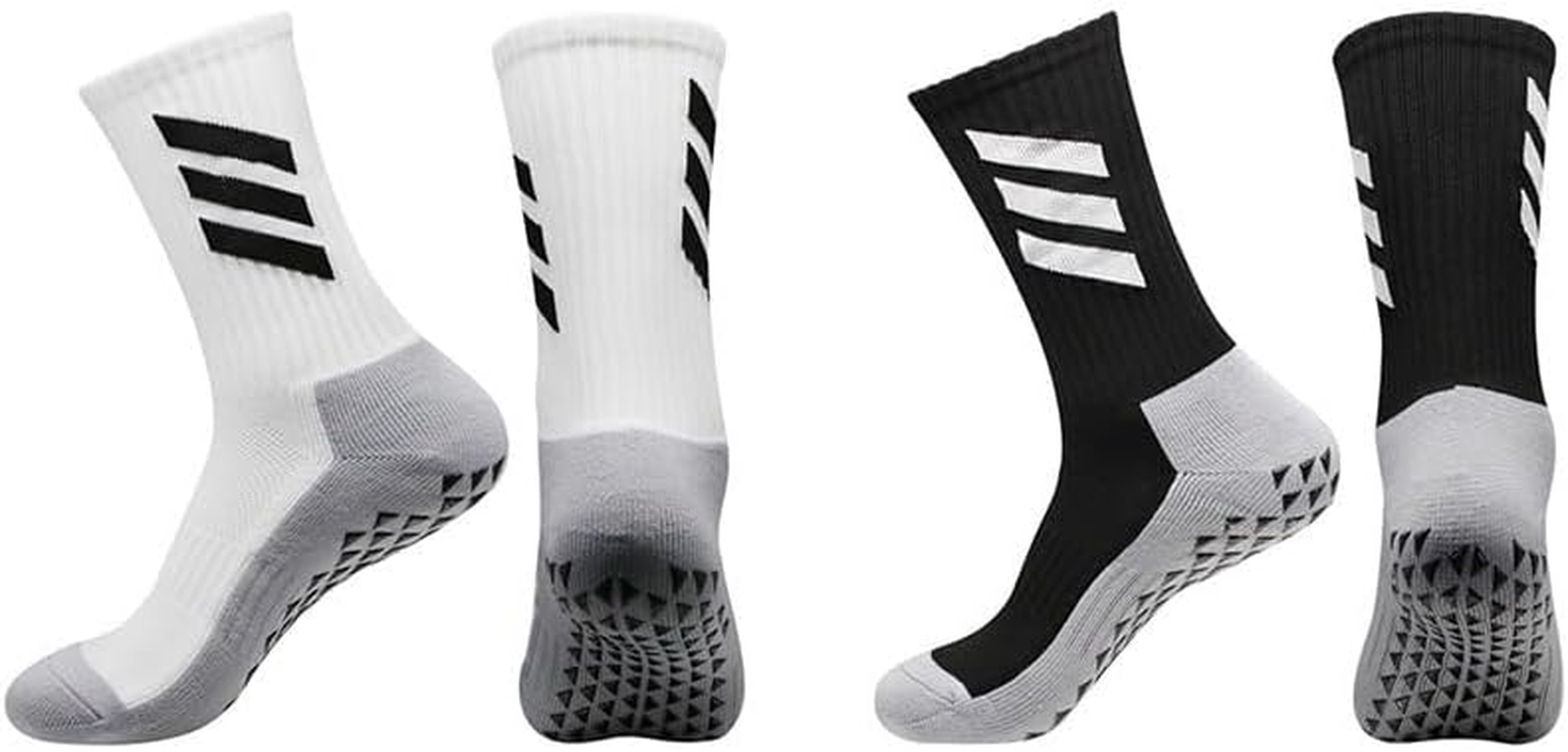 ZANZER Soccer Grip Men Socks, anti Slip Athletic Socks Non-Skid Football Basketball Socks with Grip Pads