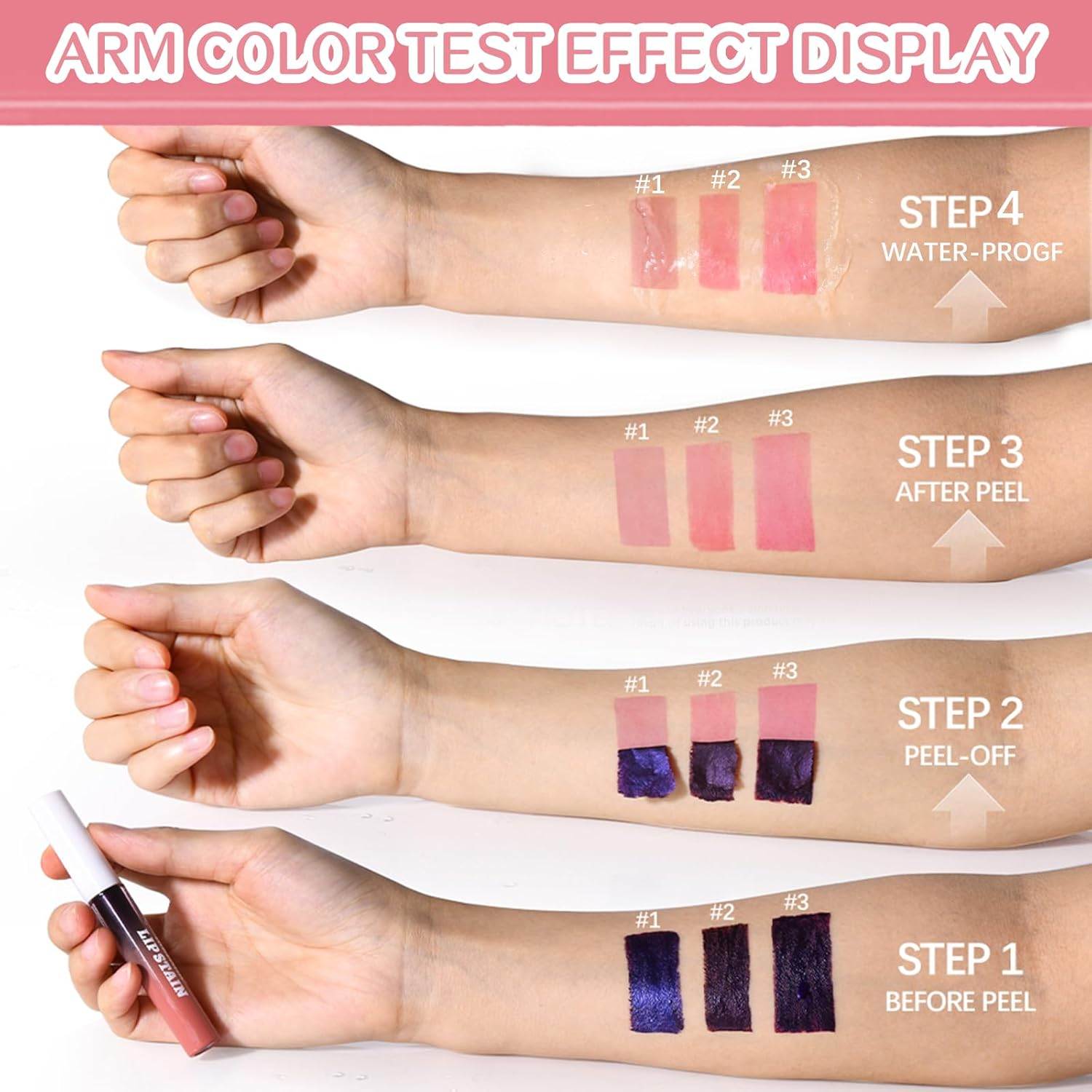 Lip Stain, Lip Liner Stay with Tweezer, Peel off Lip Liner Tattoo- Long Lasting, Waterproof & Transfer Proof Lip Tint with Matte Finish, Highly Pigmented Color (Cool Rose) image number 5