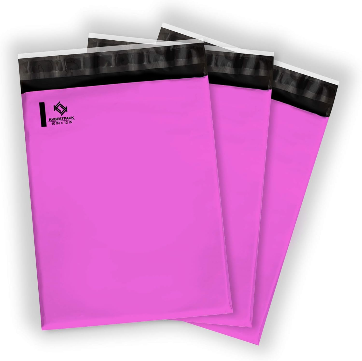 KKBESTPACK 100 Pcs 12X15.5 Poly Mailer Envelopes Shipping Bags Self Adhesive Waterproof Bags (Pink) (B125)