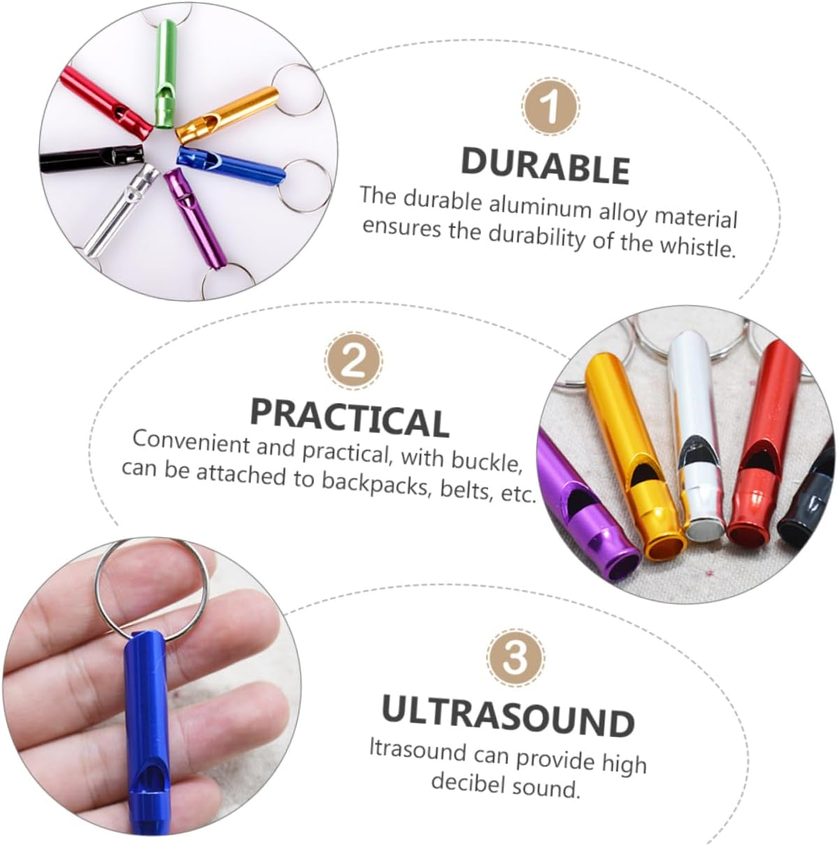 7Pcs Ultrasonic Bird Training Whistle Set for Parrots and Pigeons Ideal for Silent Training and Recall Safe Alloy Material image number 6