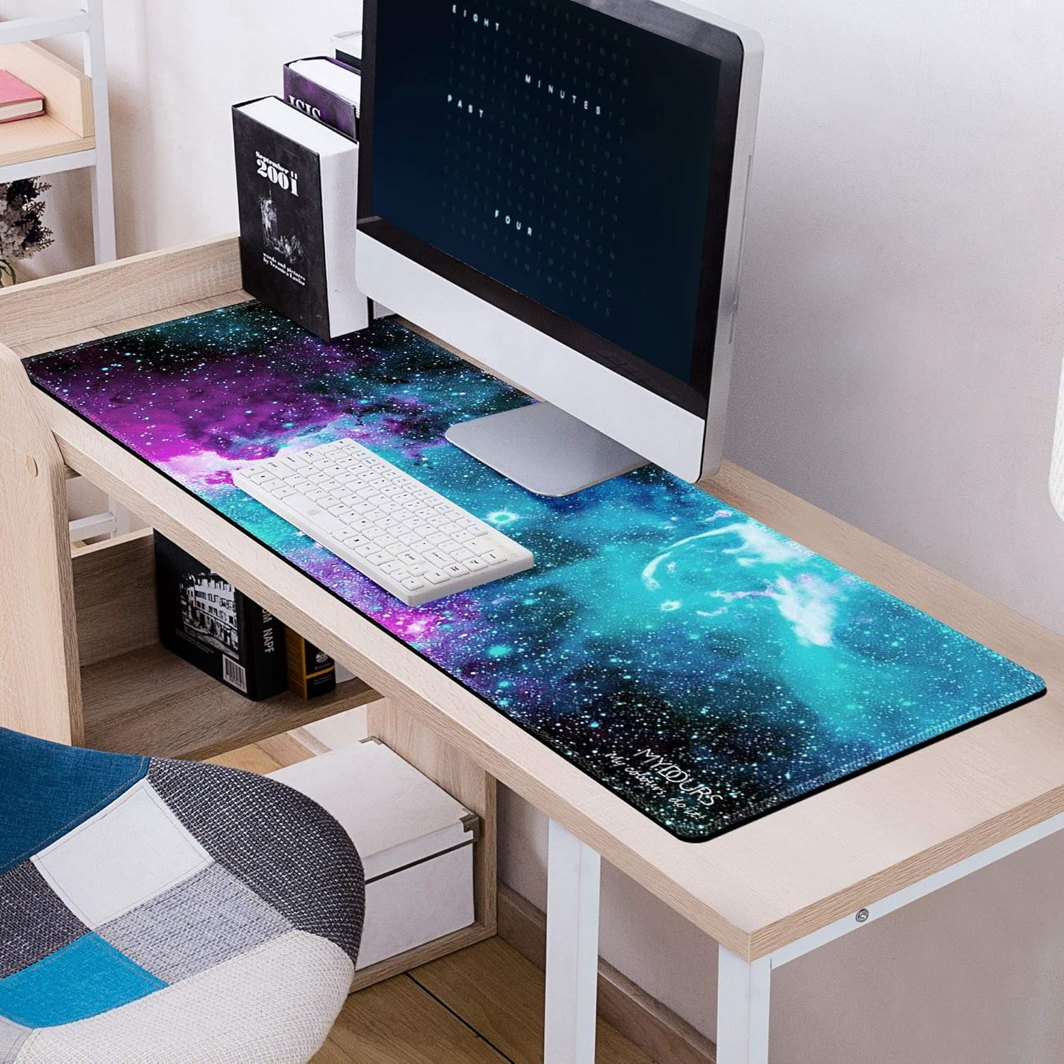 Mydours XXL Gaming Mouse Pad 120 X 40Cm, Extra Large Mouse Pad with Fabric & Non-Slip Rubber, Desk Pad for PC Gaming & Office Workspace, Desk Pad for Keyboard & Computer Accessories (Universe) image number 2