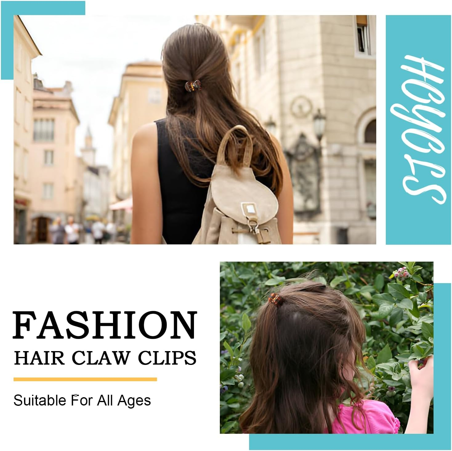 HOYOLS 36 Pcs Small Tortoise Hair Claw Clips, Mini Half up Plastic Hairclips for Women Girls, Strong Grip Non-Slip Jaw Clips for Thin Short Hair (Amber Glow Mix Color) - Amber Glow Mix image number 6