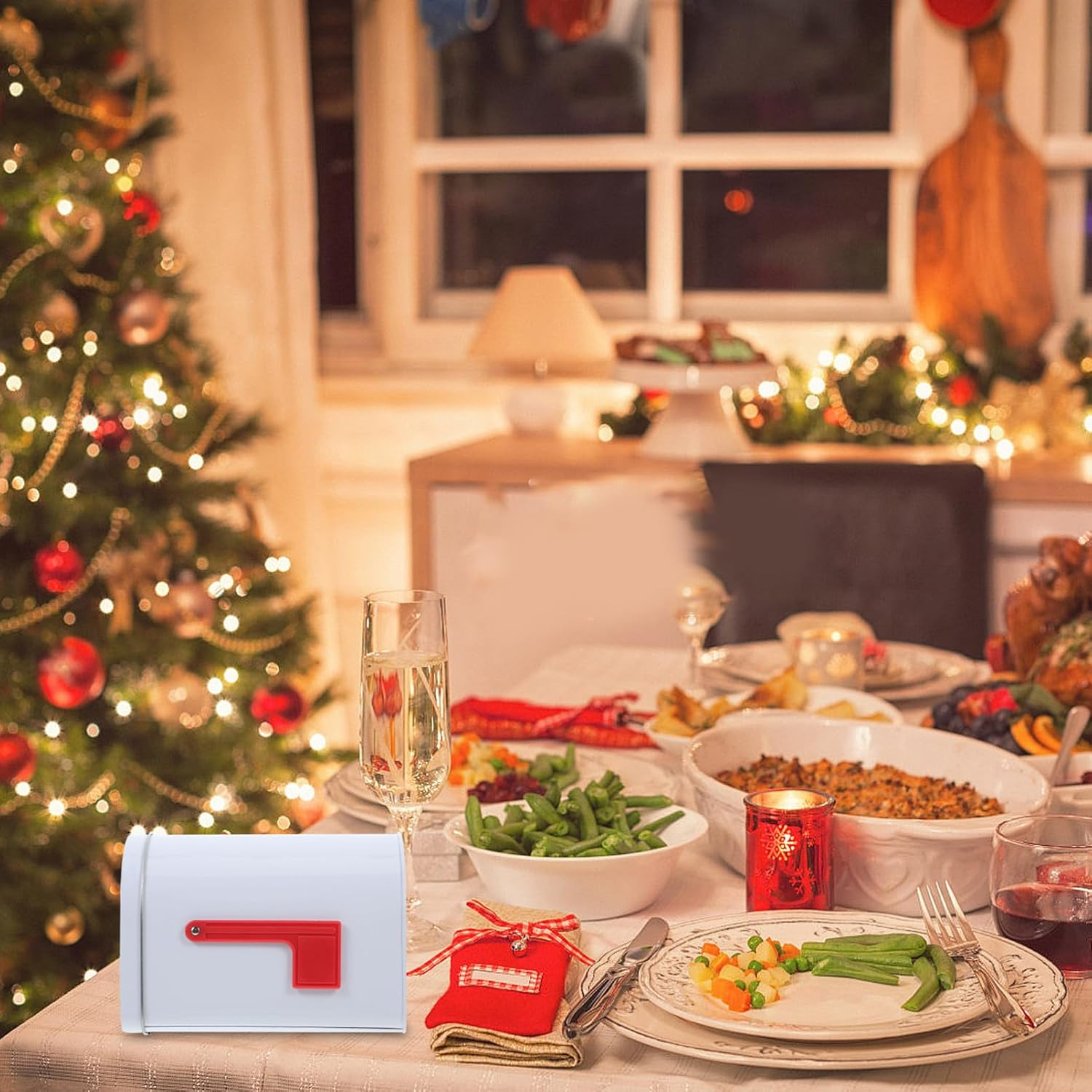 Mini Tinplate Mailbox: 6.13X4.4X3.7In Kids Present Letter Can for Pretend Play, DIY Crafts - Decorative Outdoor Tin Box image number 1